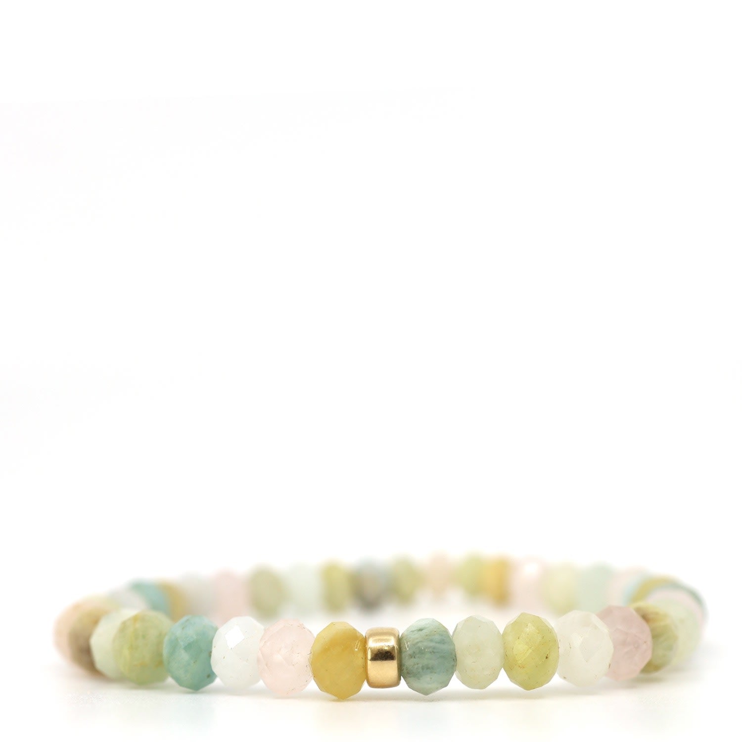 Natural Morganite & Gold Filled Beaded Bracelet