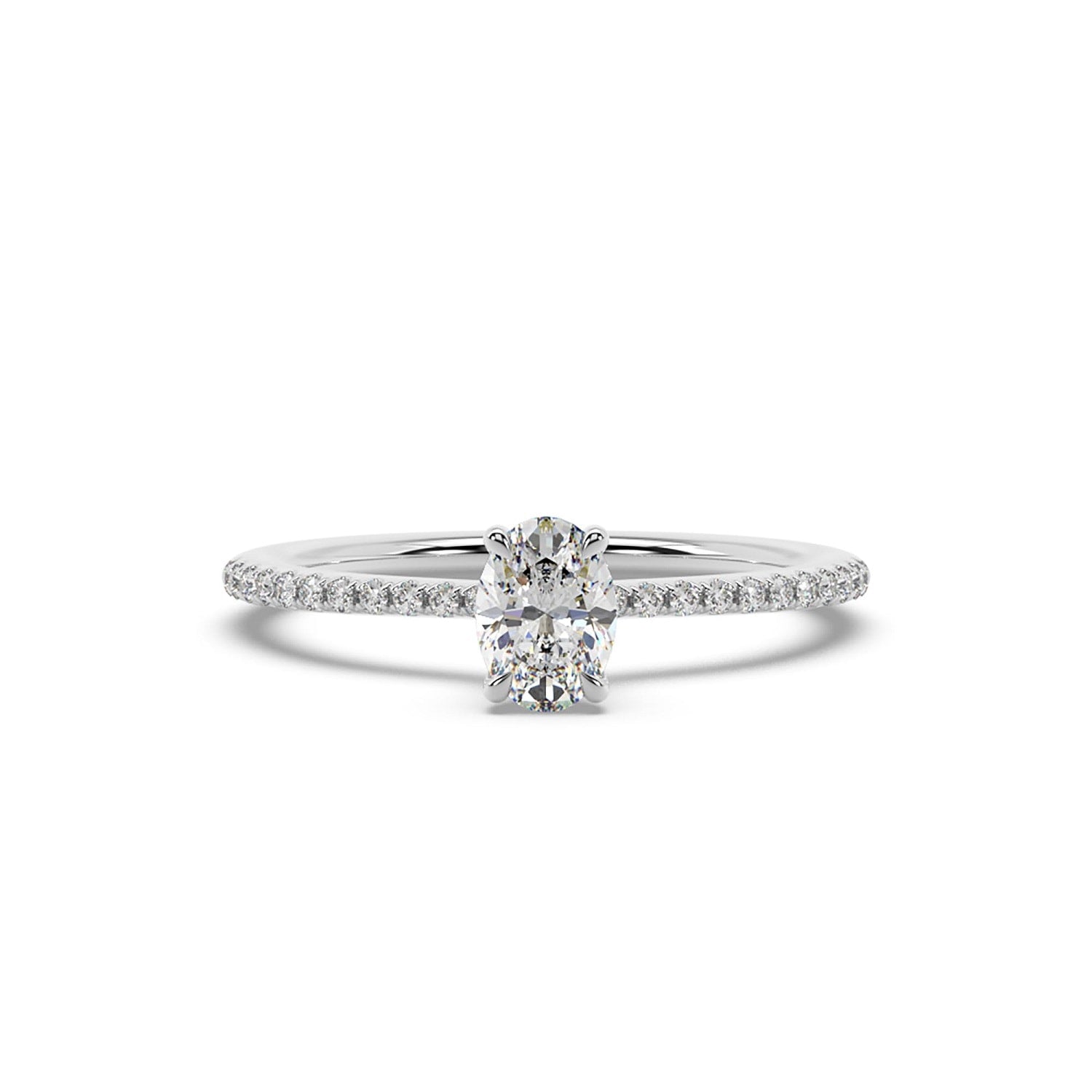 Natural Oval Cut Lab Grown Diamond Cocktail Ring In White Gold