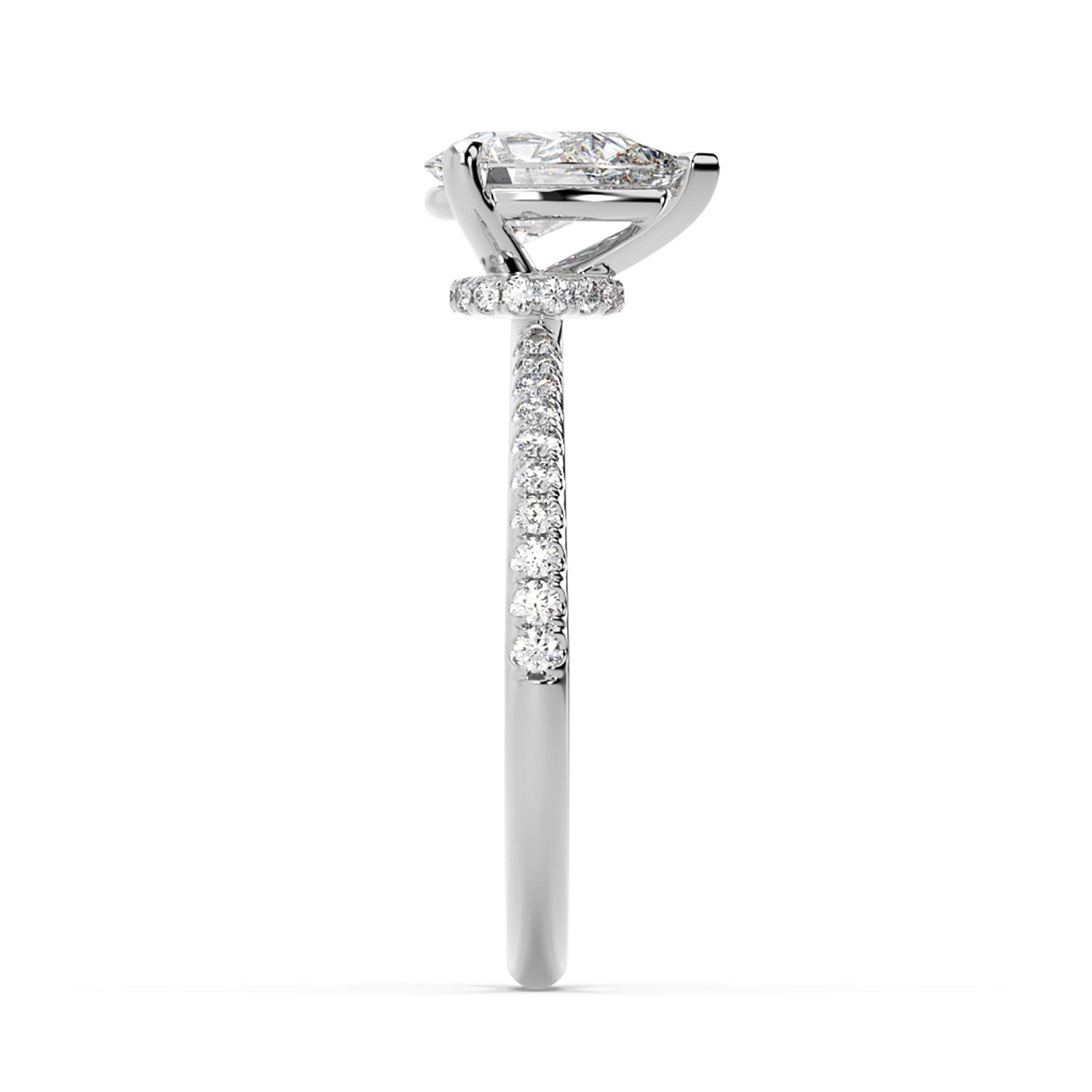 Natural Pear Cut Lab Grown Diamond Cocktail Ring In White Gold