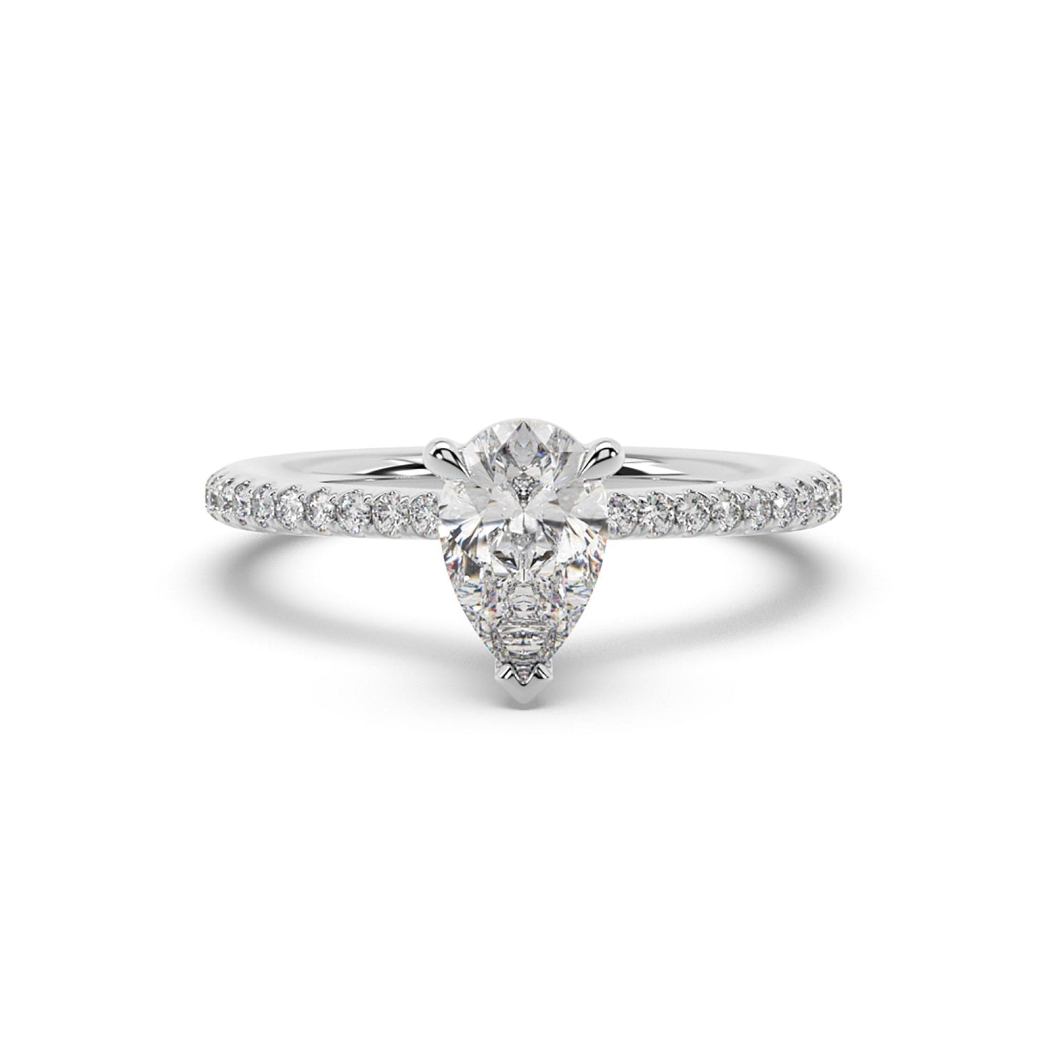 Natural Pear Cut Lab Grown Diamond Cocktail Ring In White Gold
