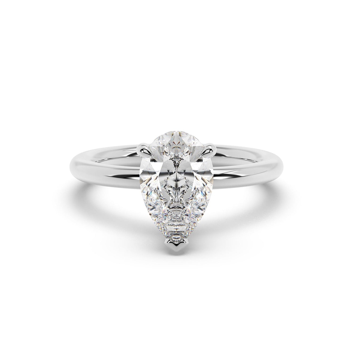 Natural Pear Lab Grown Diamond Cocktail Ring In White Gold