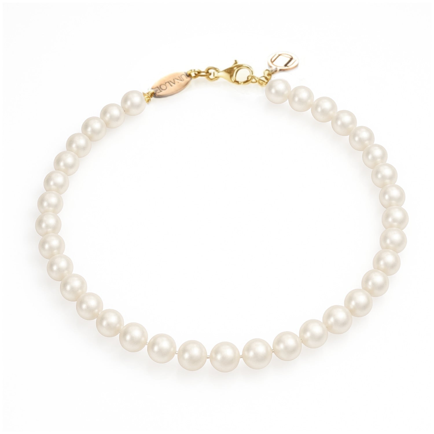 Natural Pearl Necklace In Sterling Silver-Gold Plated