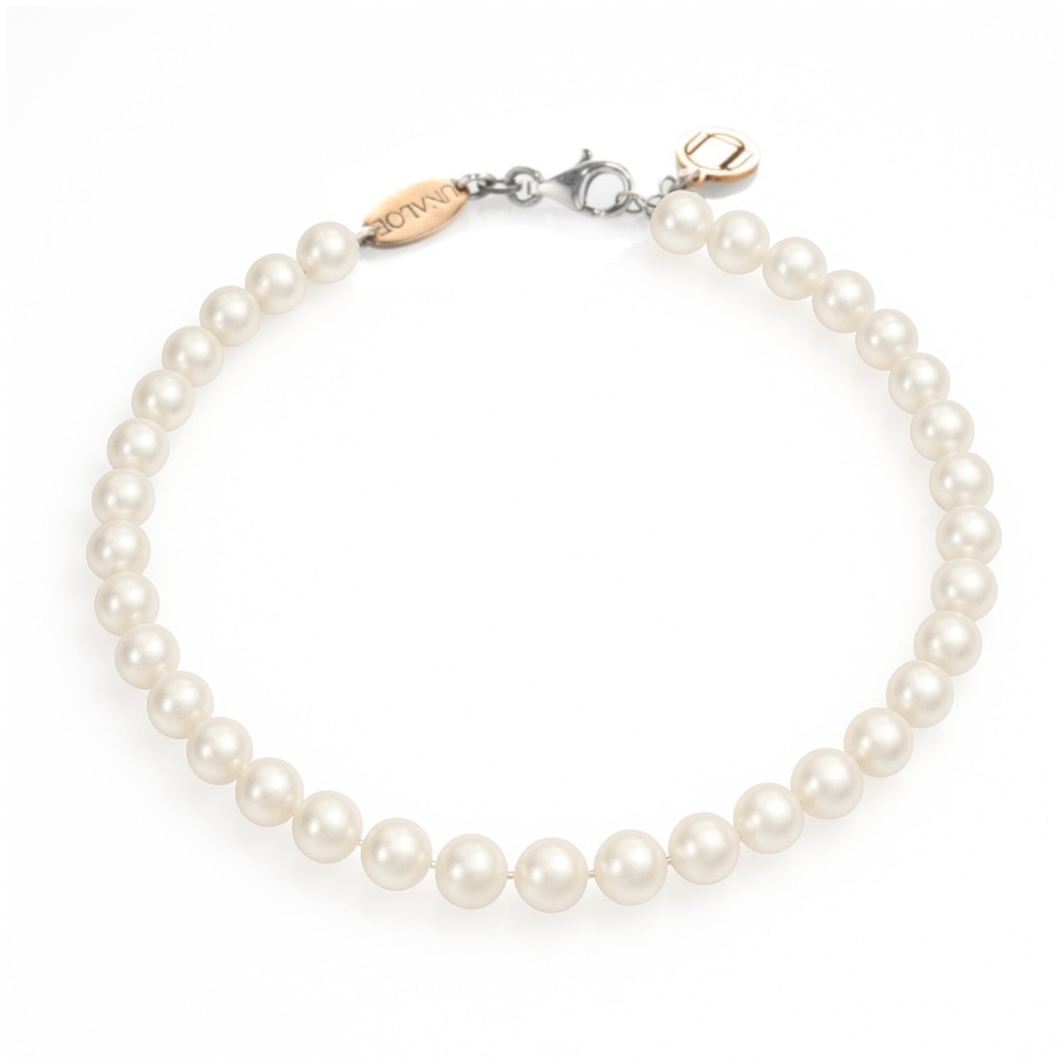 Natural Pearl Necklace In Sterling Silver