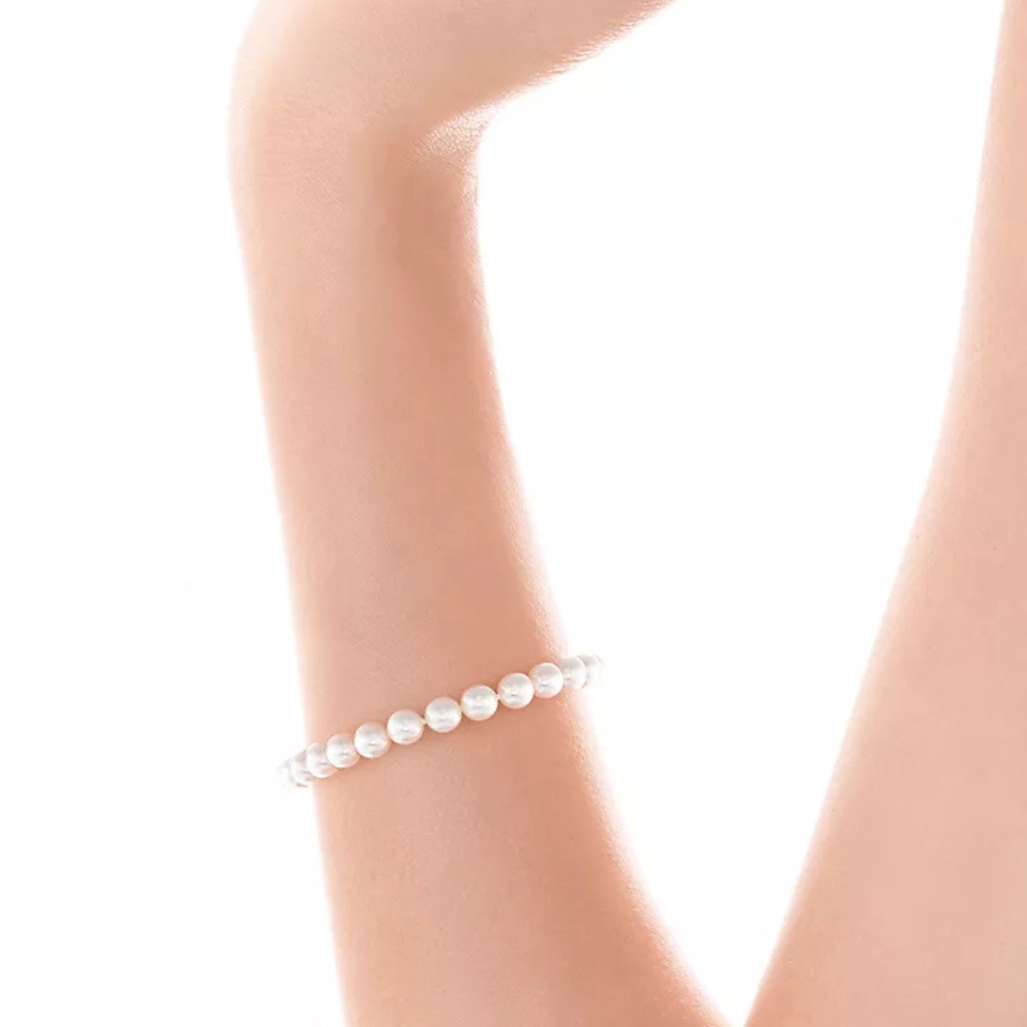 Natural Pearl Strand Bracelet In Sterling Silver
