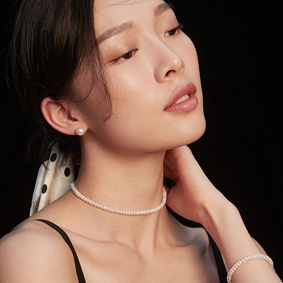 Sterling Silver Pearl Strand Necklace for Women