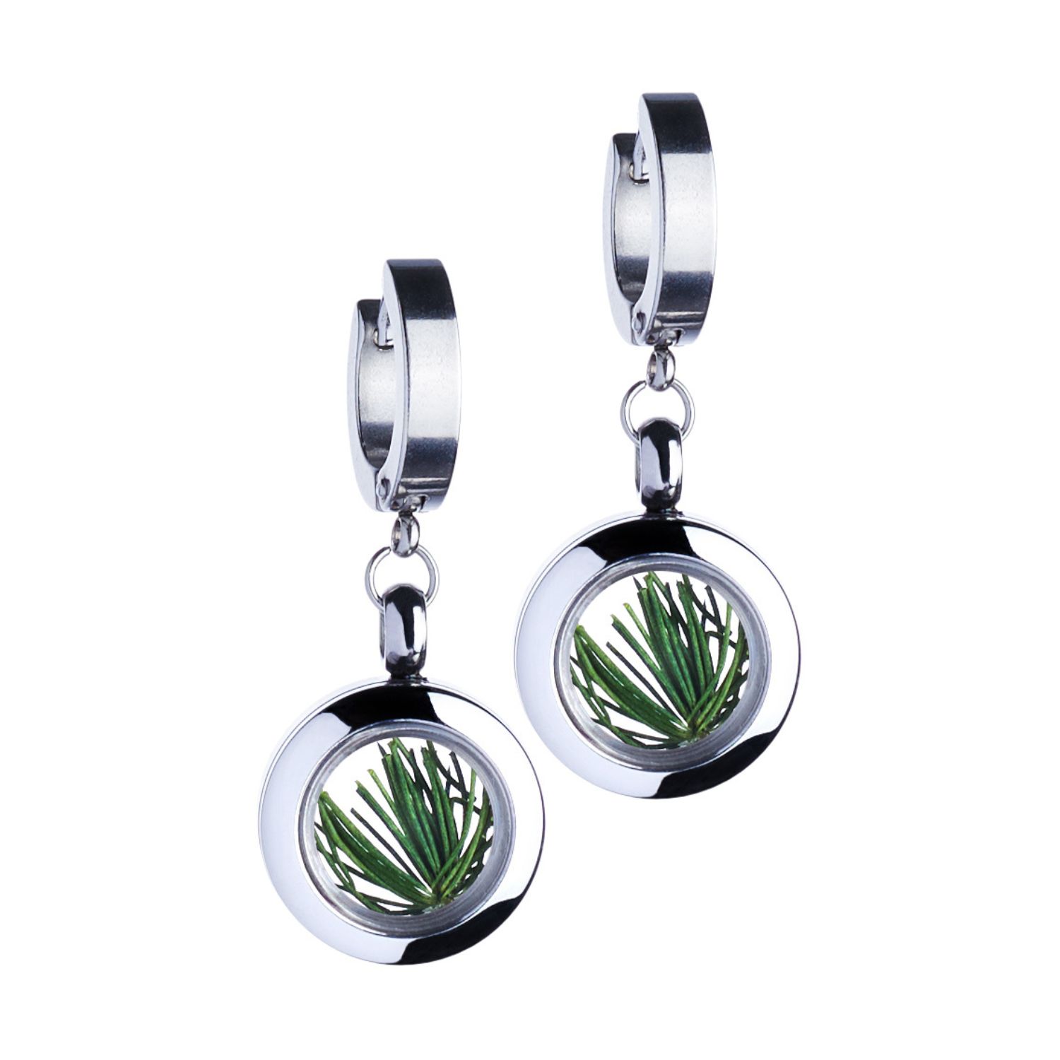 Designer Jewelry Natural Pine Needles Huggie Drop Earrings -Handcrafted Gift