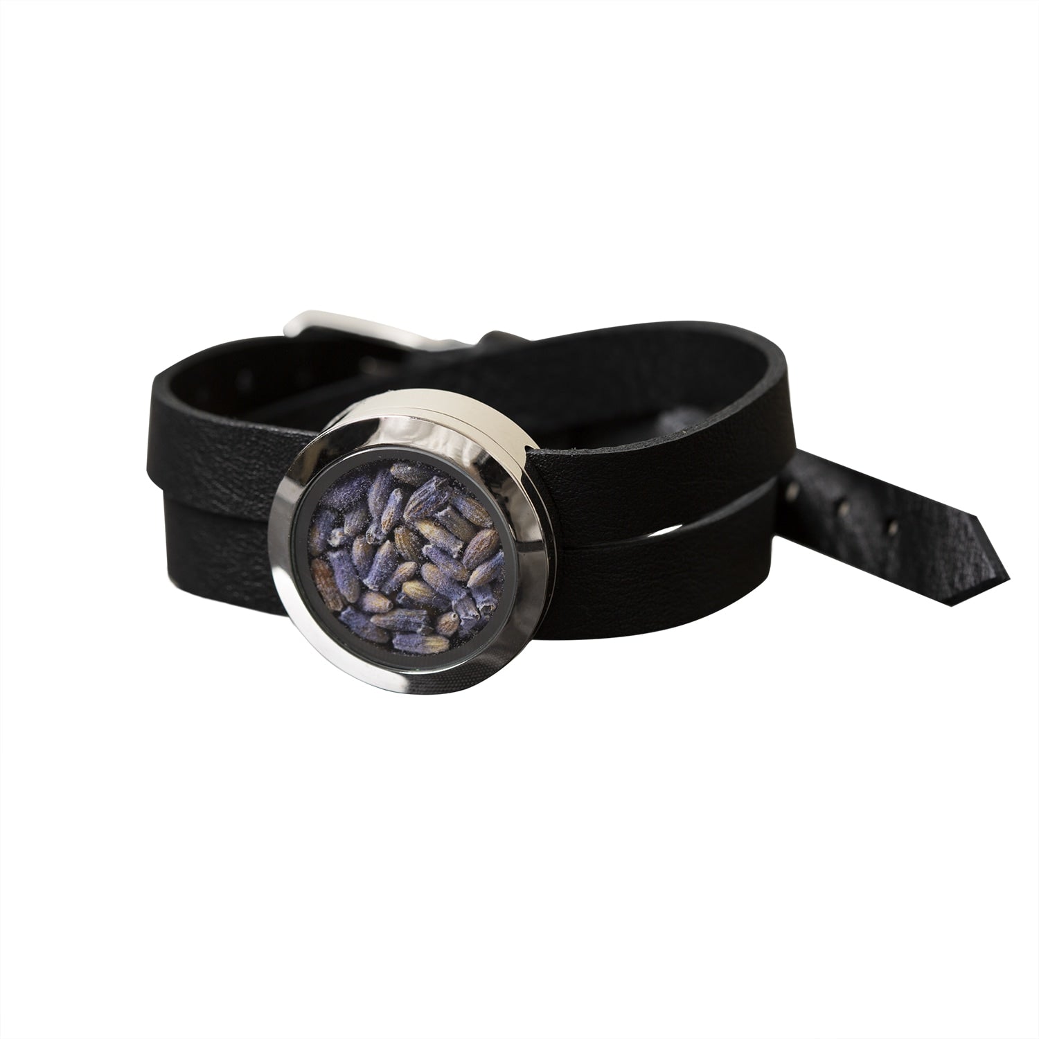 Handcrafted Sustainable Leather Bracelet With Natural Lavender Flowers – Designer Jewelry