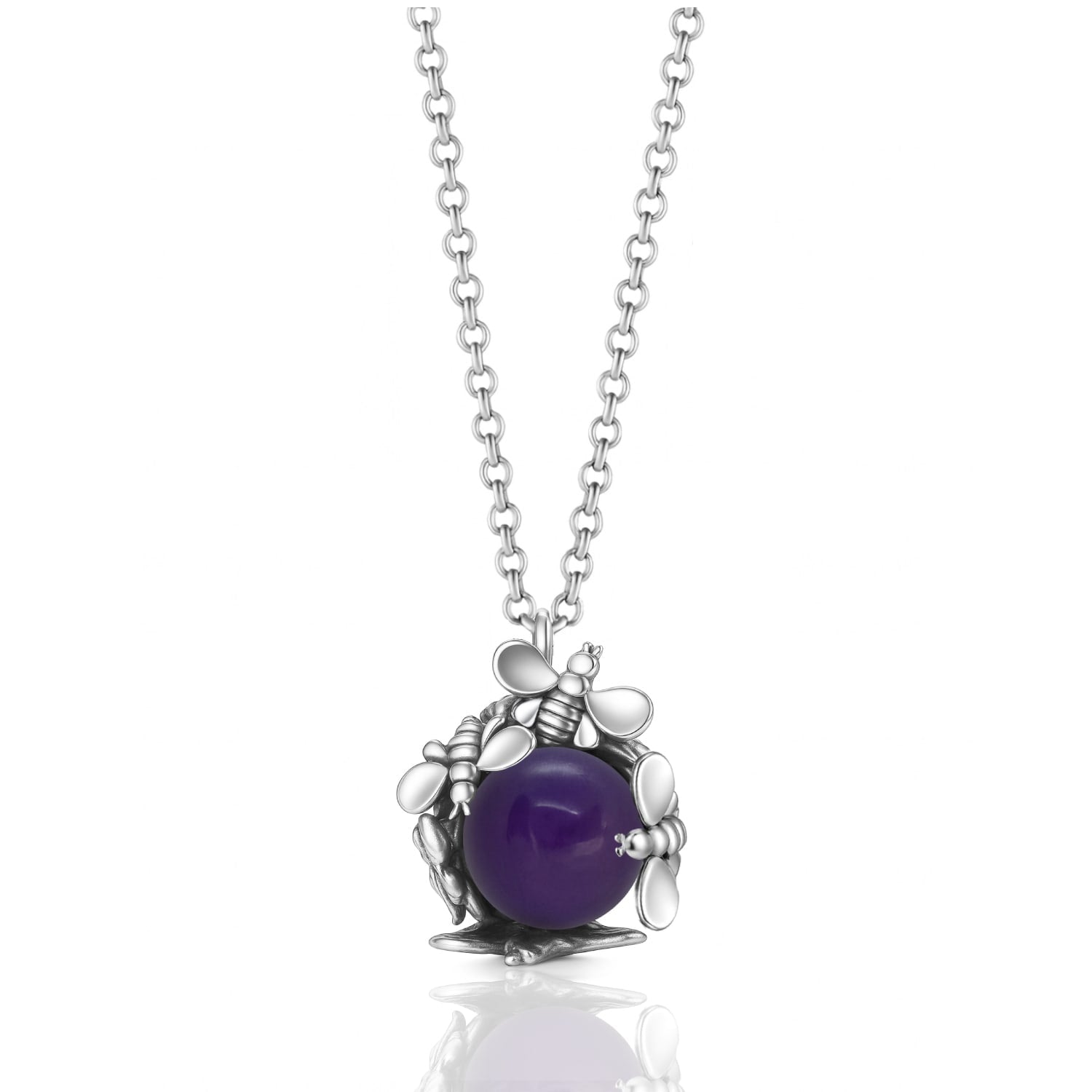 Natural Queen Necklace Sterling Silver With Natural Amethyst – Jewelry For Women