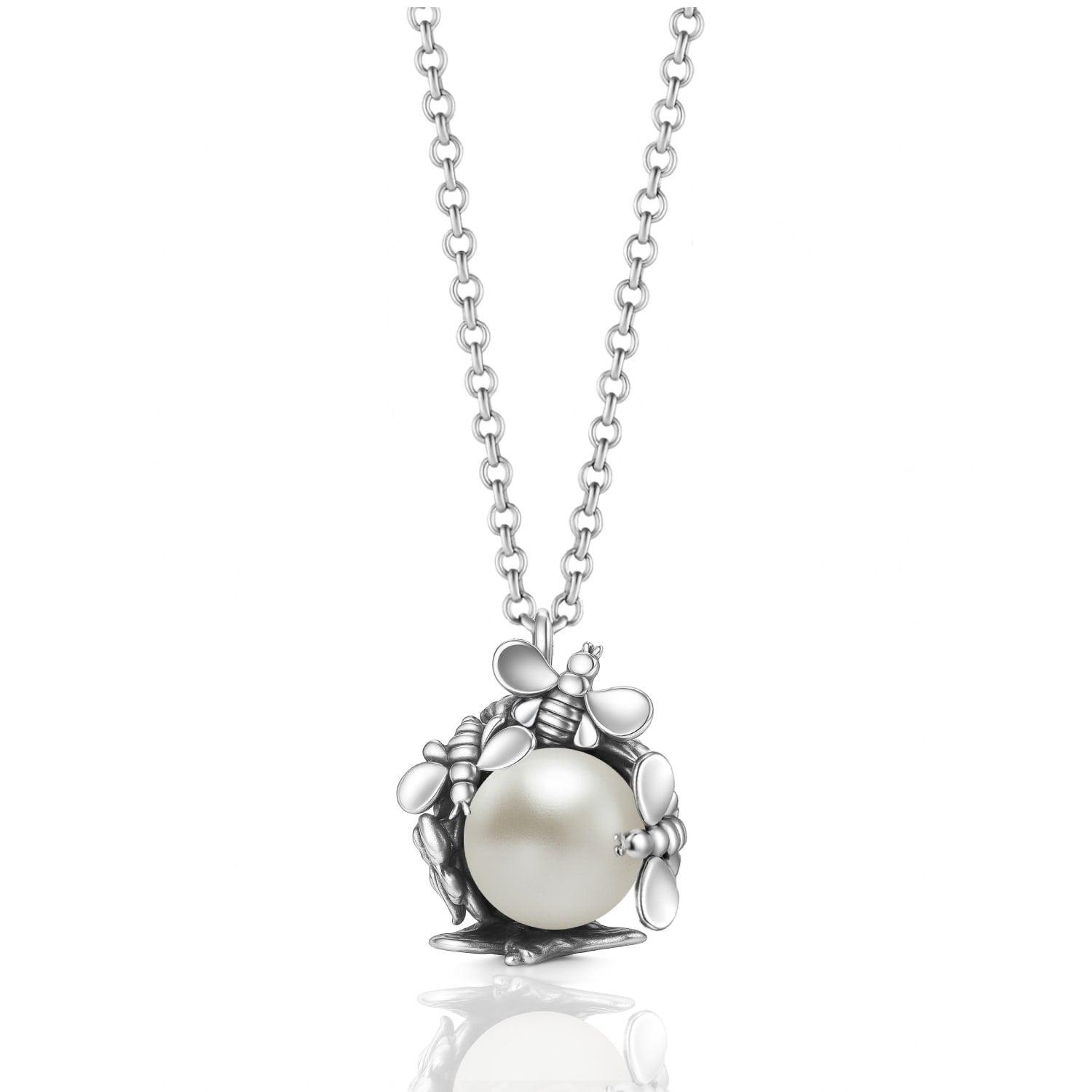 Natural Queen Necklace Sterling Silver With Natural Pearl