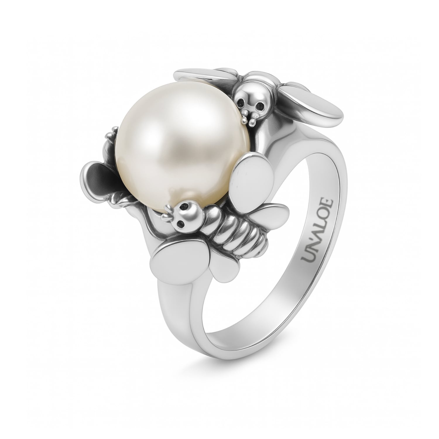 Natural Queen Ring In Sterling Silver, Sith Natural Pearl