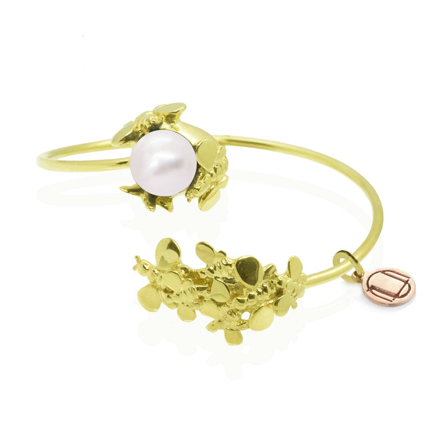 Natural Queen Silver Bracelet, Gold-Plated With Natural Pearl
