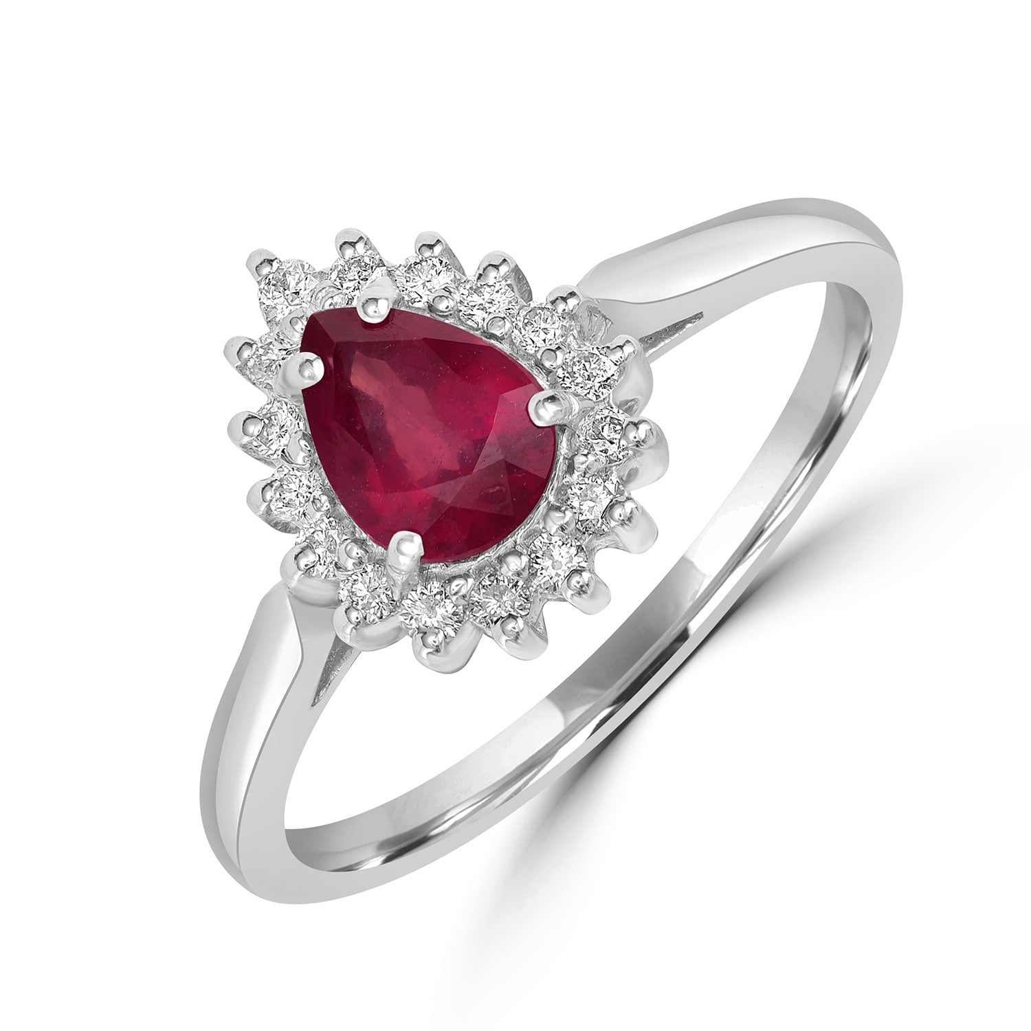 18K White Gold Ruby & Diamond Statement Ring