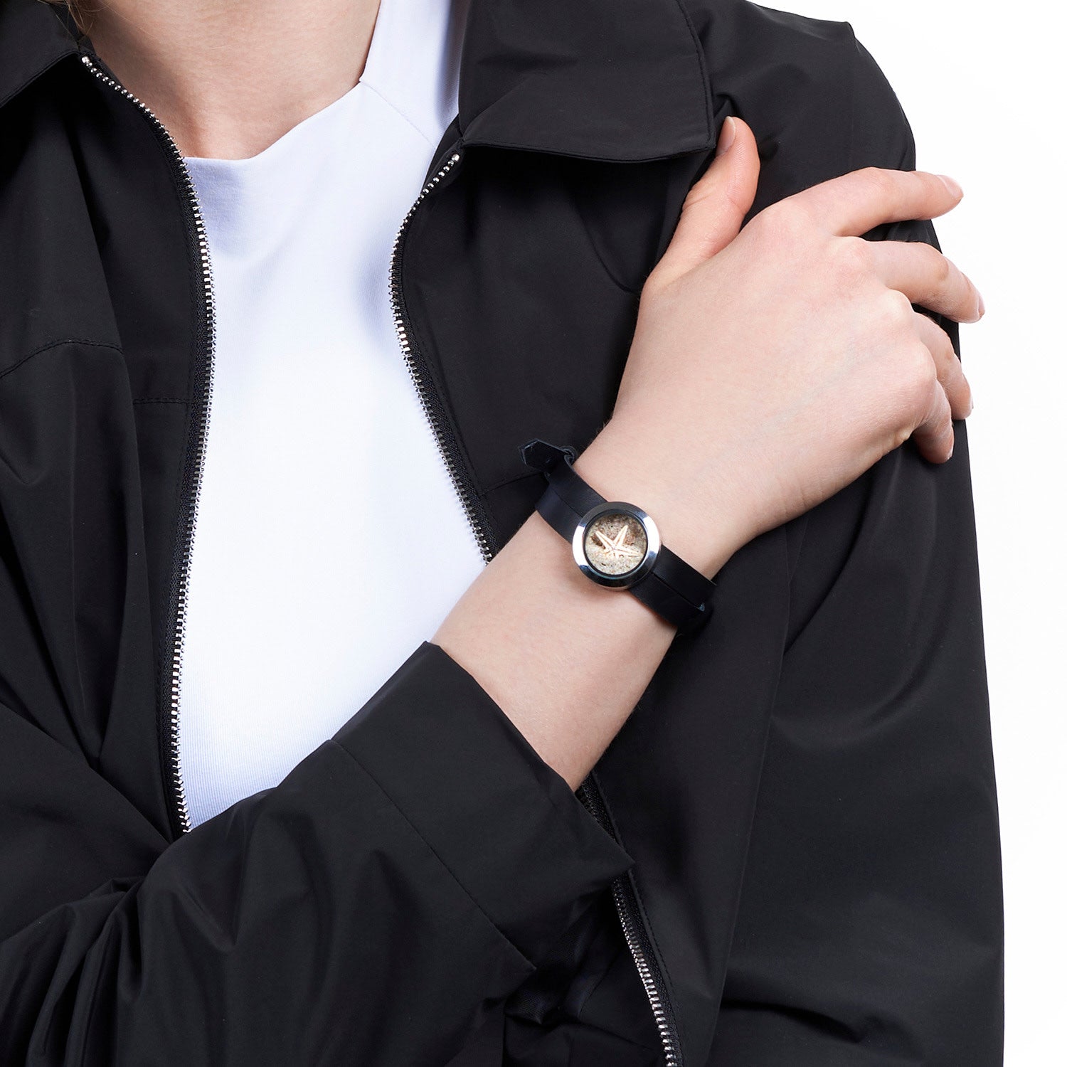 Handcrafted Leather Bracelet With Natural Starfish & Beach Sand – Designer Vacation Jewelry