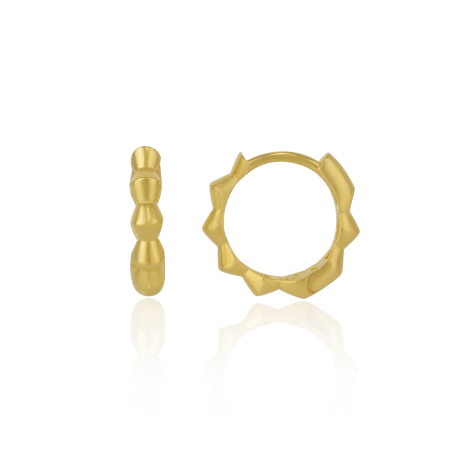 Natural Textured Sterling Silver Hoop Earring