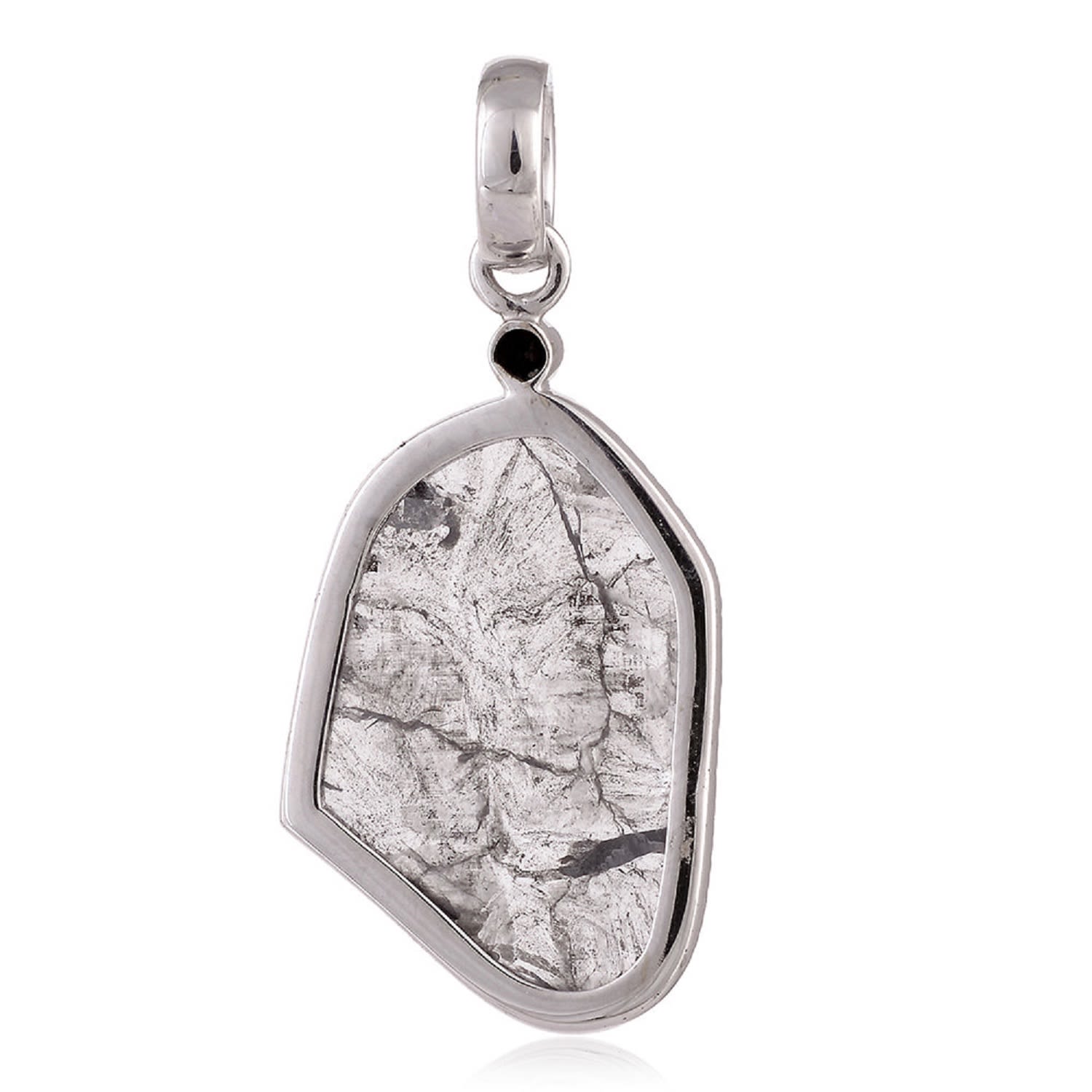Raw Slice Diamond Pendant In White Gold – Natural Unshaped Diamond Jewelry