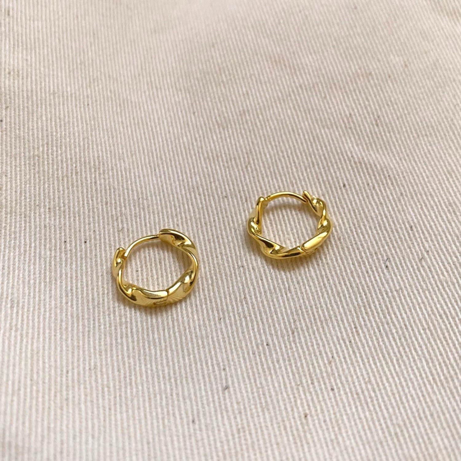 Naturally Twisted Molten Sterling Silver Hoop Earrings - Silver