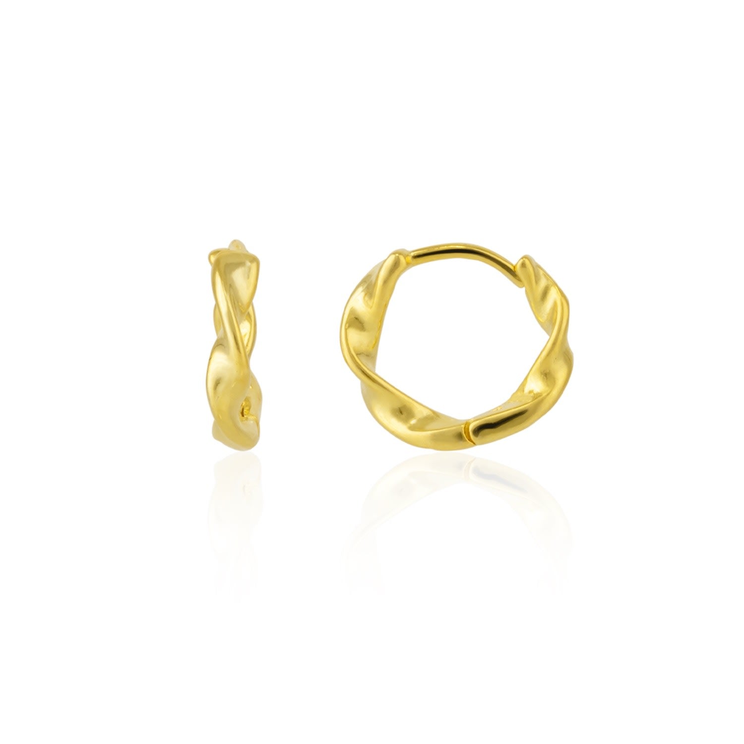 Naturally Twisted Molten Sterling Silver Hoop Earrings