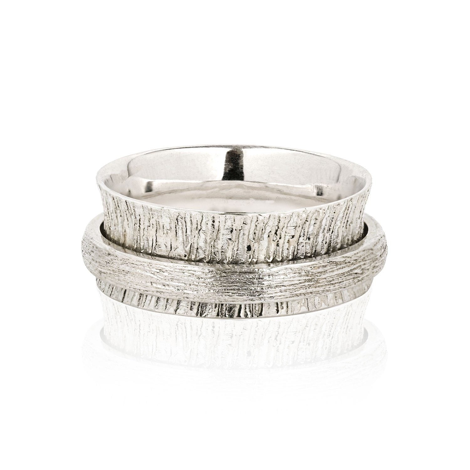 Nature Gratitude Silver Spinning Ring