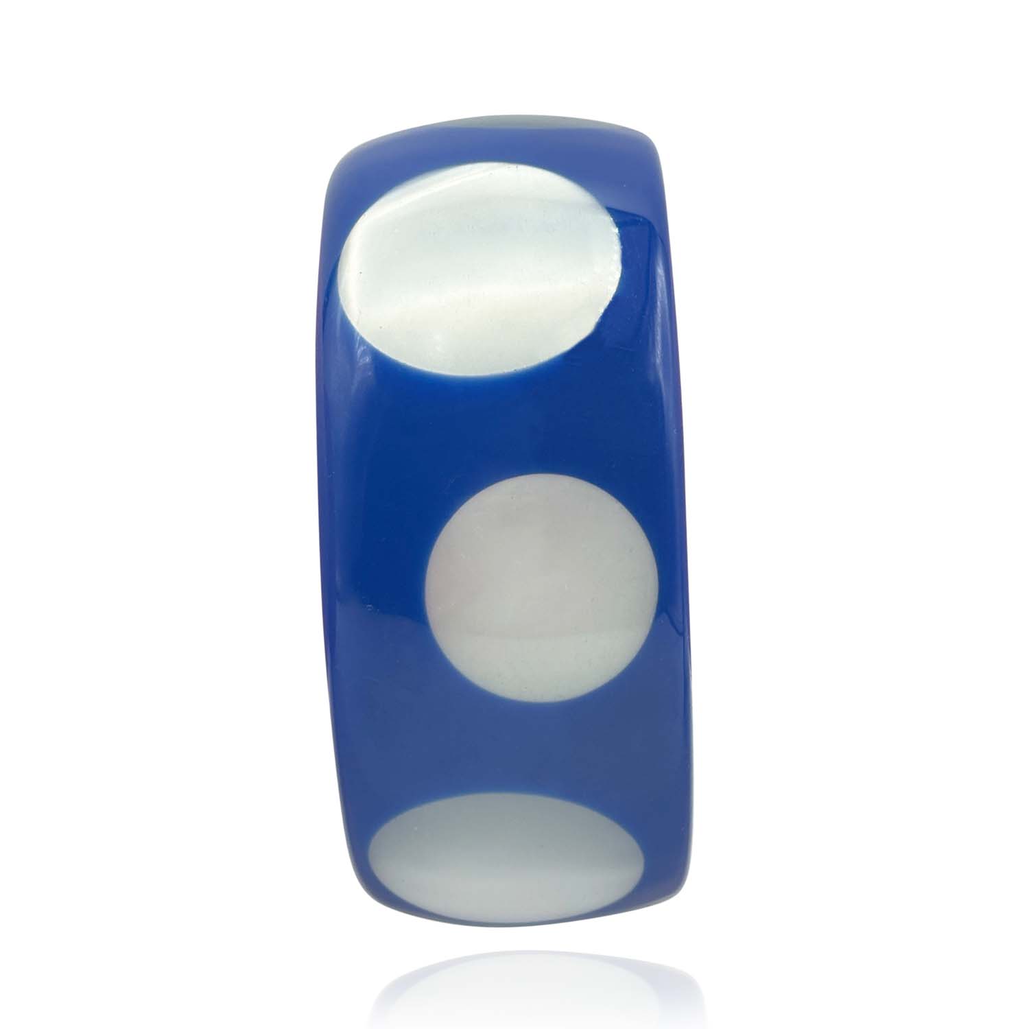 Navy Blue And Mother Of Pearl Deco-Style Spotted Bracelet