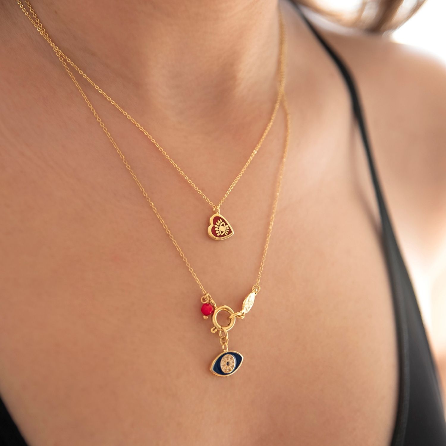 Navy - Blue Eye Pendant Necklace
