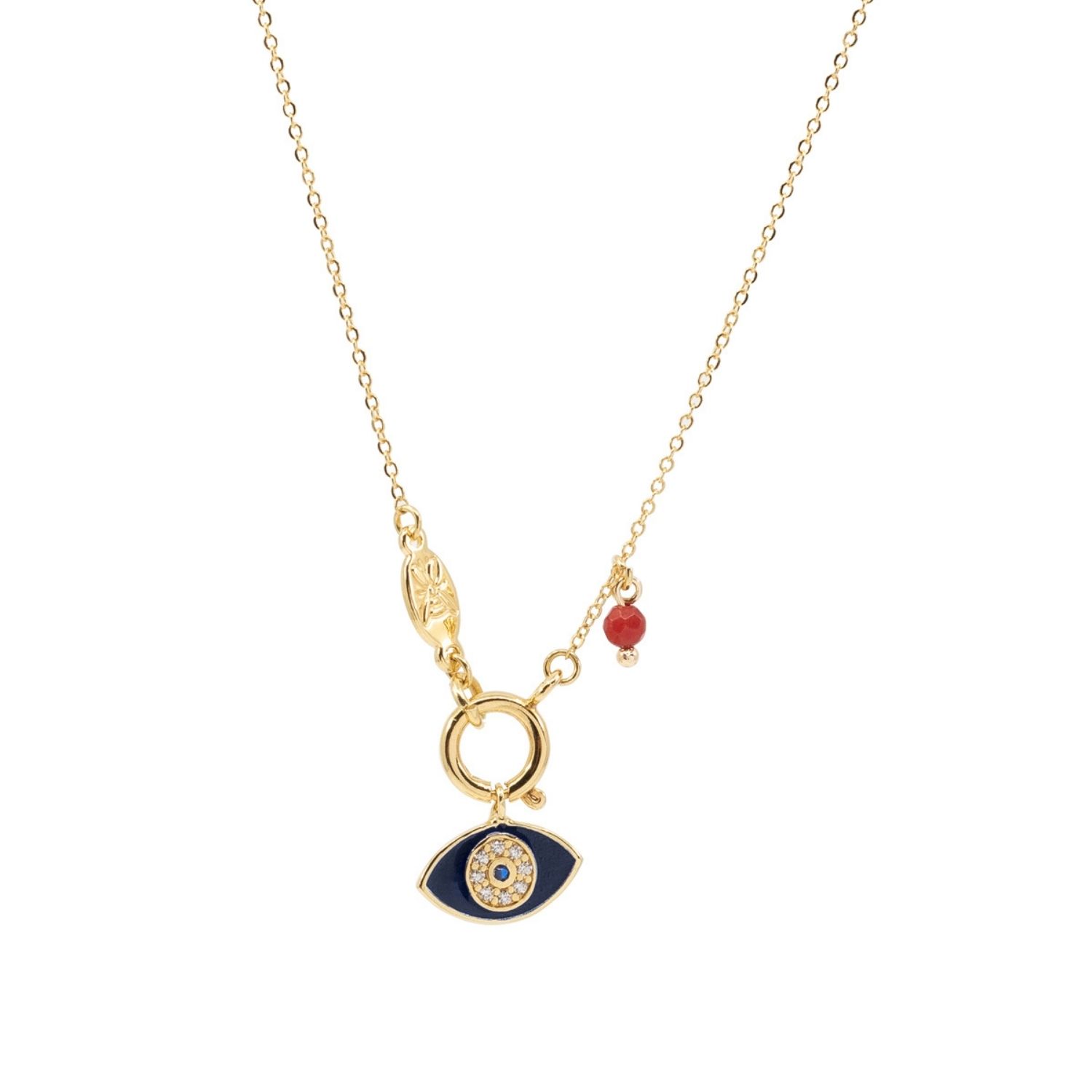 Navy - Blue Eye Pendant Necklace