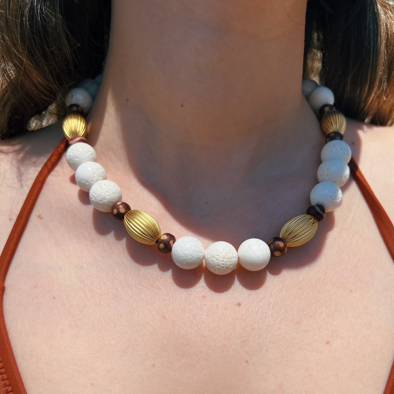 Nayla Coral Beaded Necklace