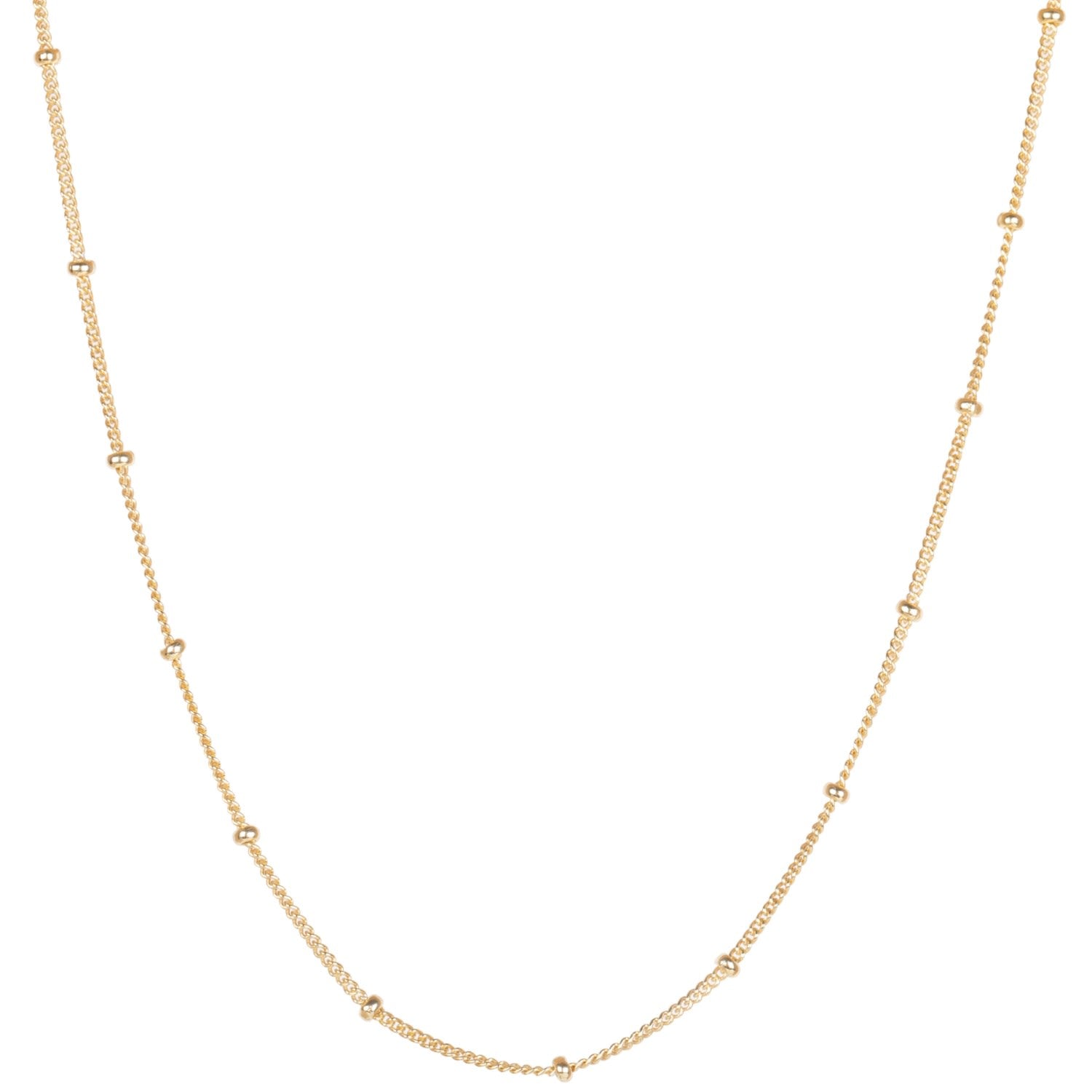 16" Stationed Bead Chain 9K Gold