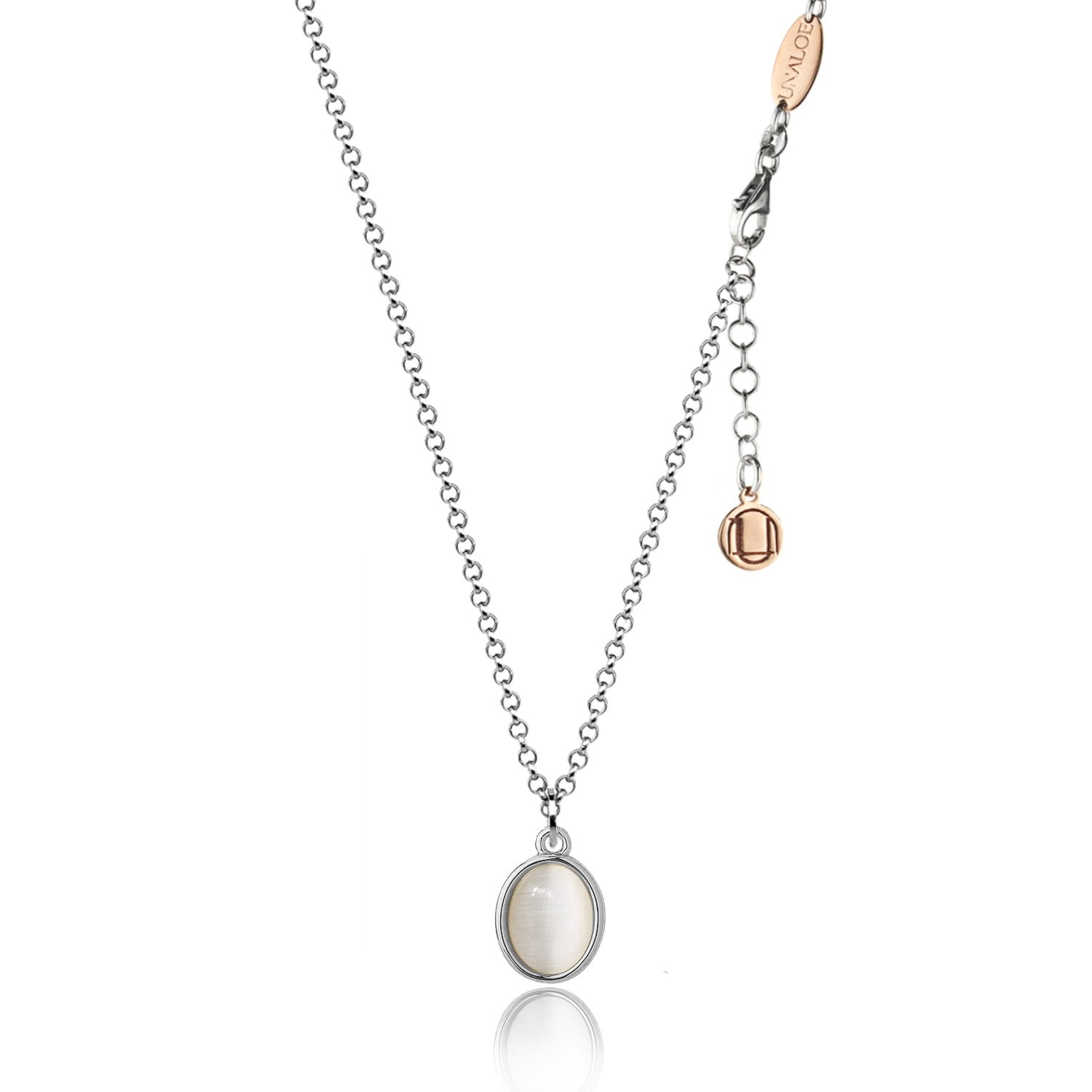 Necklace Sterling Silver With Mother Of Pearl Pendant