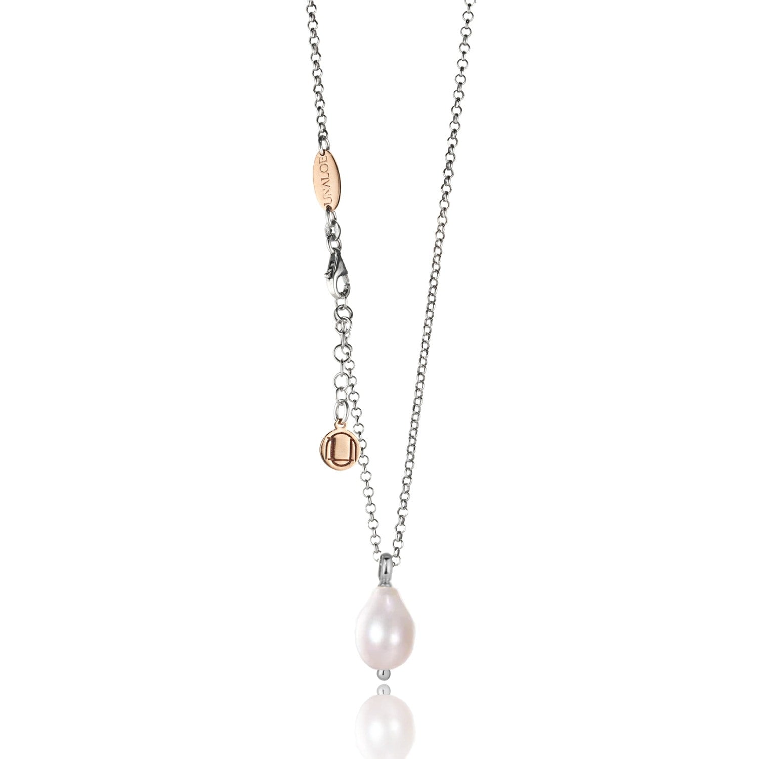 Necklace Sterling Silver With Baroque Pearl Pendant