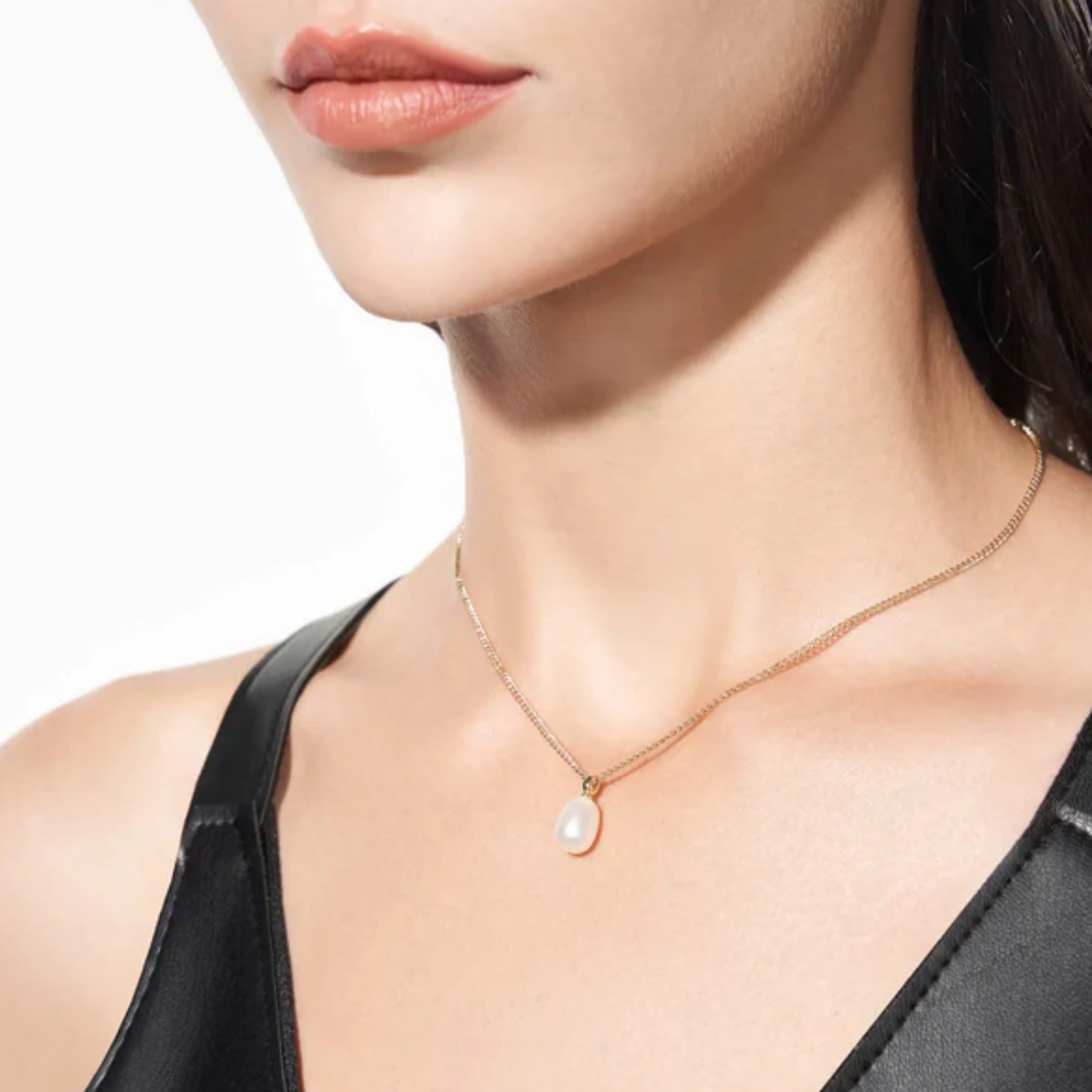 Necklace Sterling Silver With Baroque Pearl Pendant