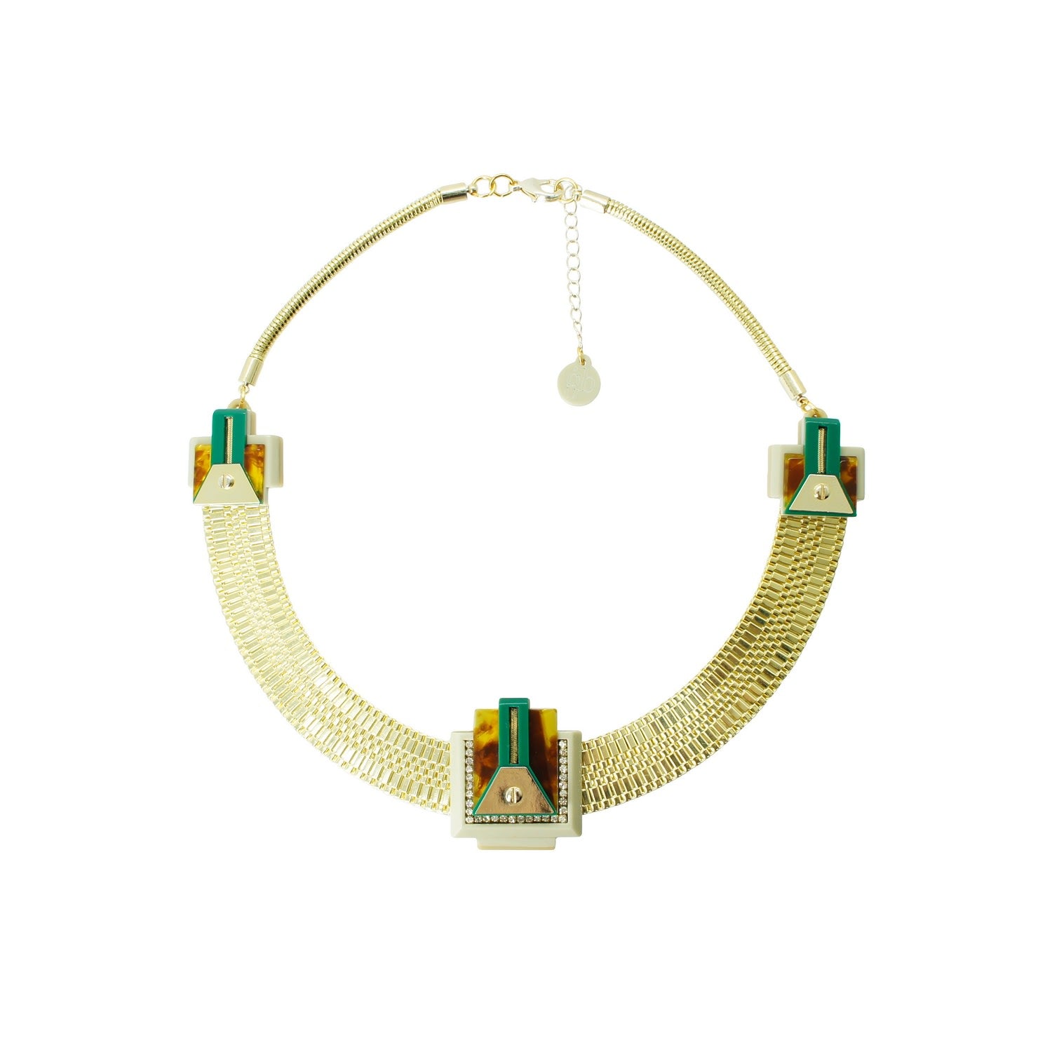 Necklace Trapezes Green