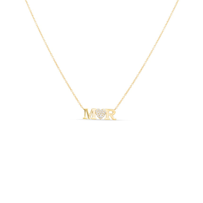 Necklace With Initials and Heart