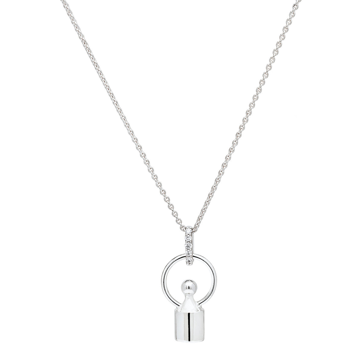 White gold 'Mini weight' necklace with diamonds