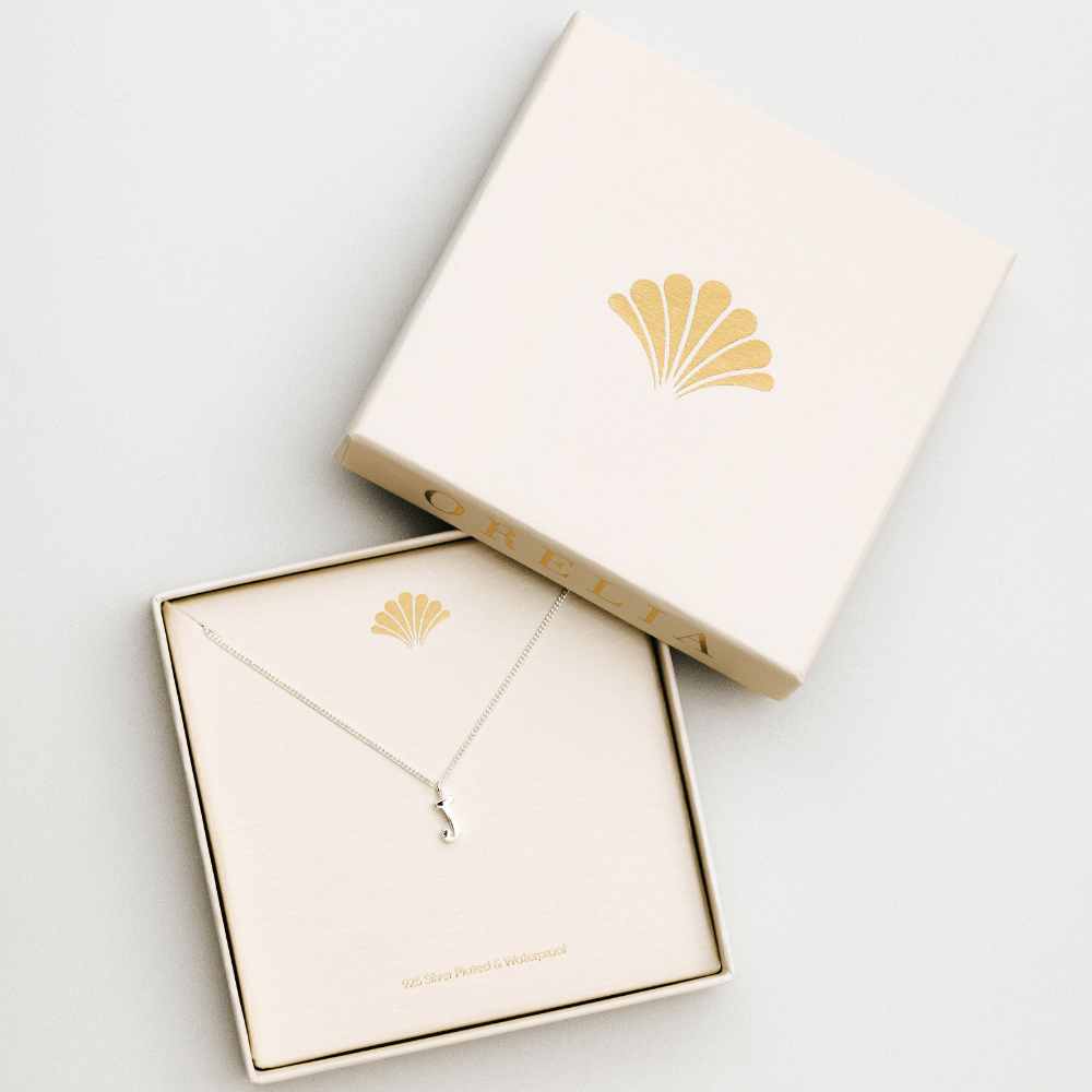 LUXE J Initial Necklace - Silver