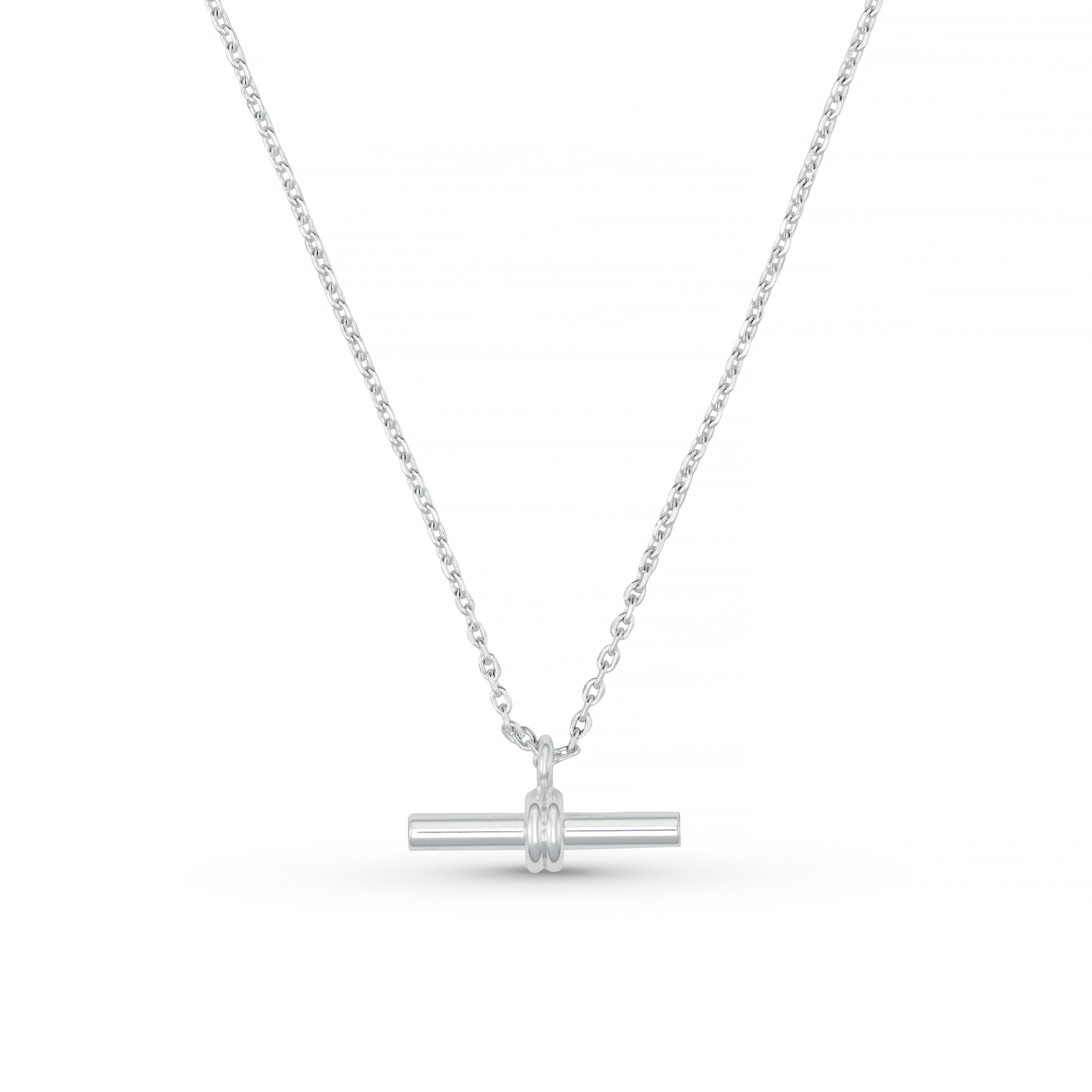 LUXE Linear T-Bar Drop Necklace - Silver