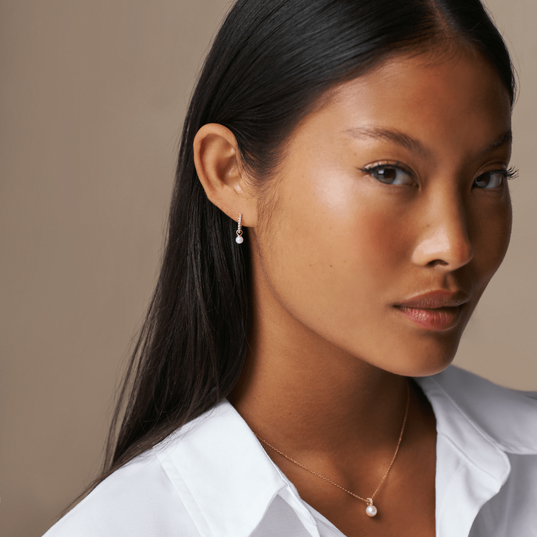 LUXE Pave Pearl Necklace