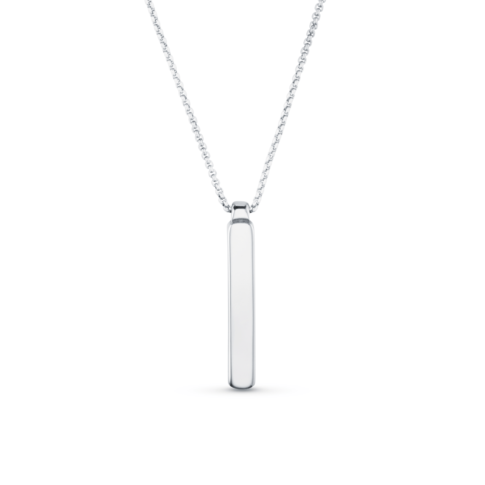 Solid Bar Necklace - Silver