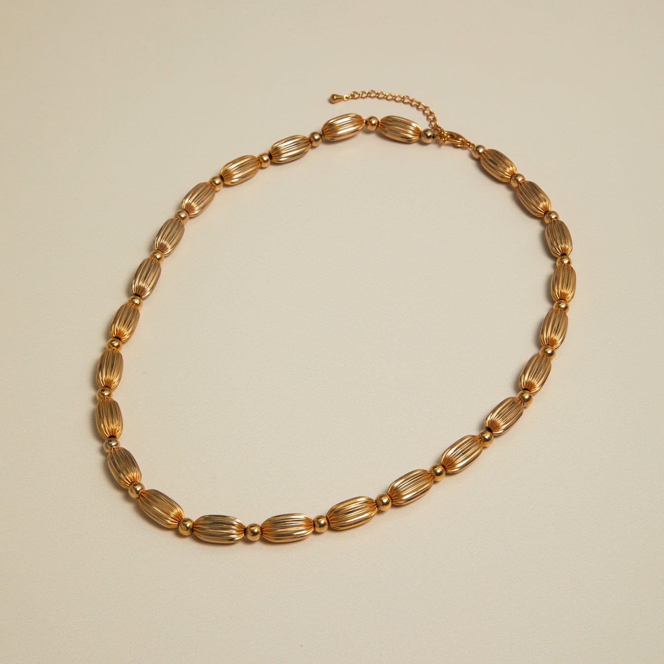 Vintage Textured Bead Link Necklace