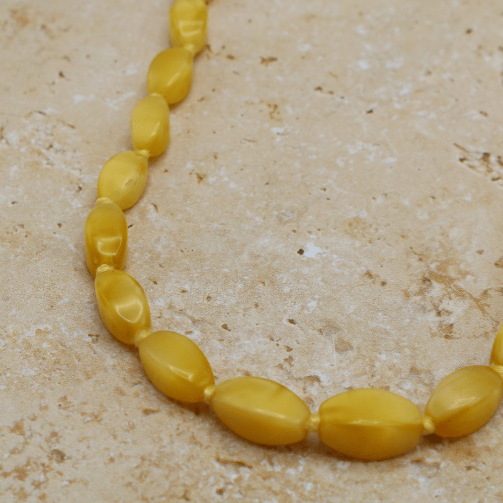 Vintage Yellow Tapered Bead Necklace