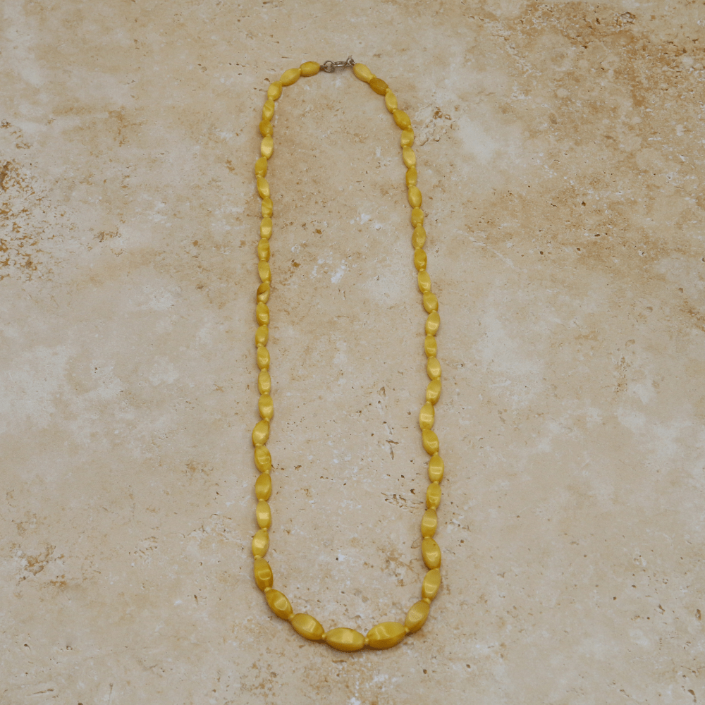 Vintage Yellow Tapered Bead Necklace
