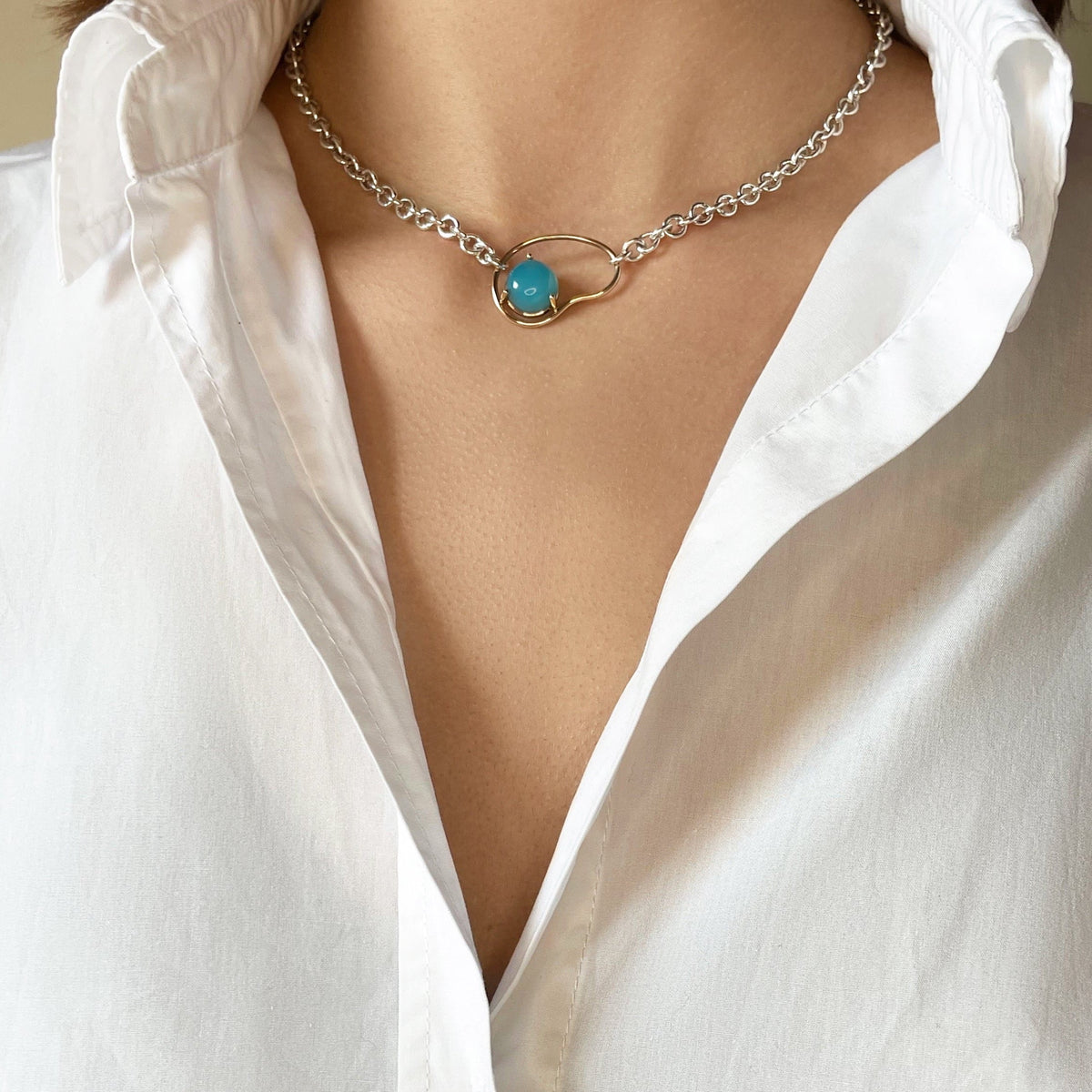 NEON BIG NECKLACE GOLD & SILVER