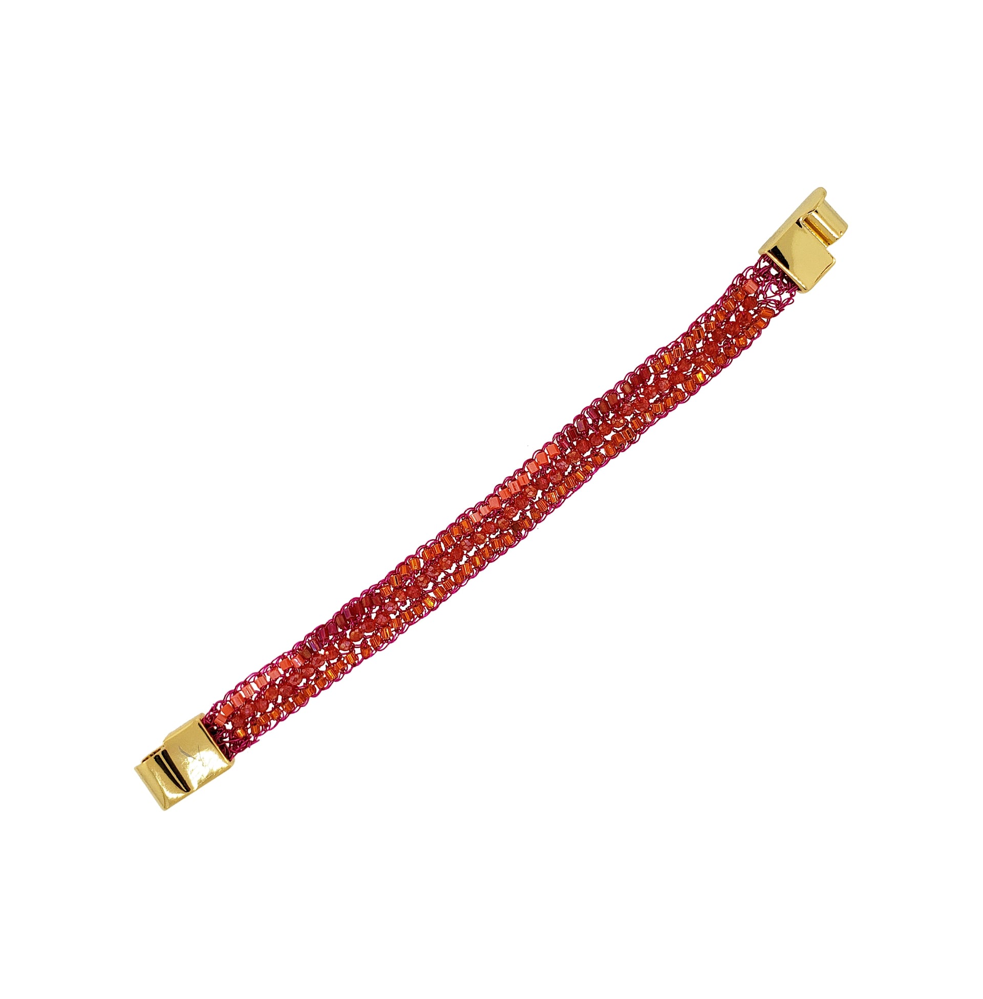 Neon Fuchsia Mix Ziggy Handmade Crochet Bracelet