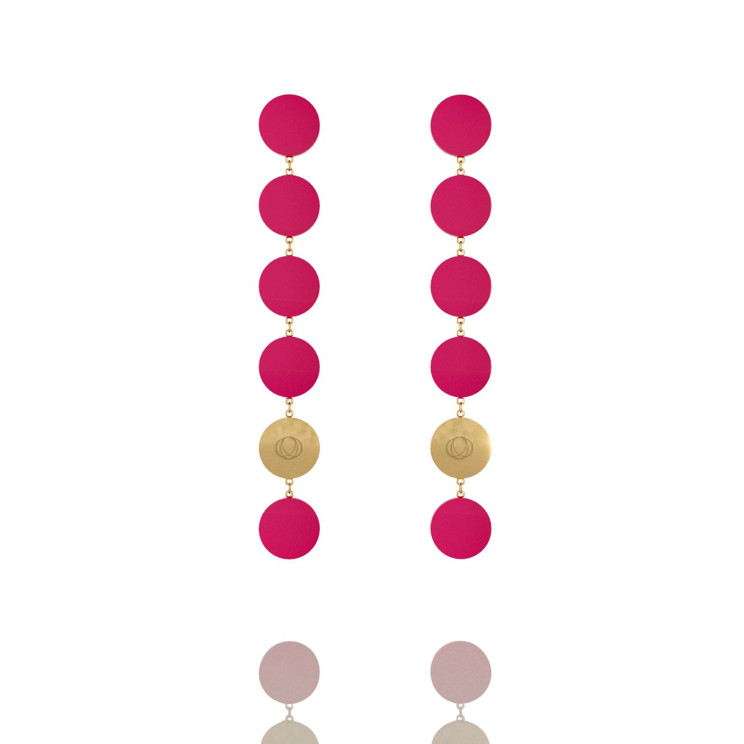 Neon Pink One Drops Pendant Earrings