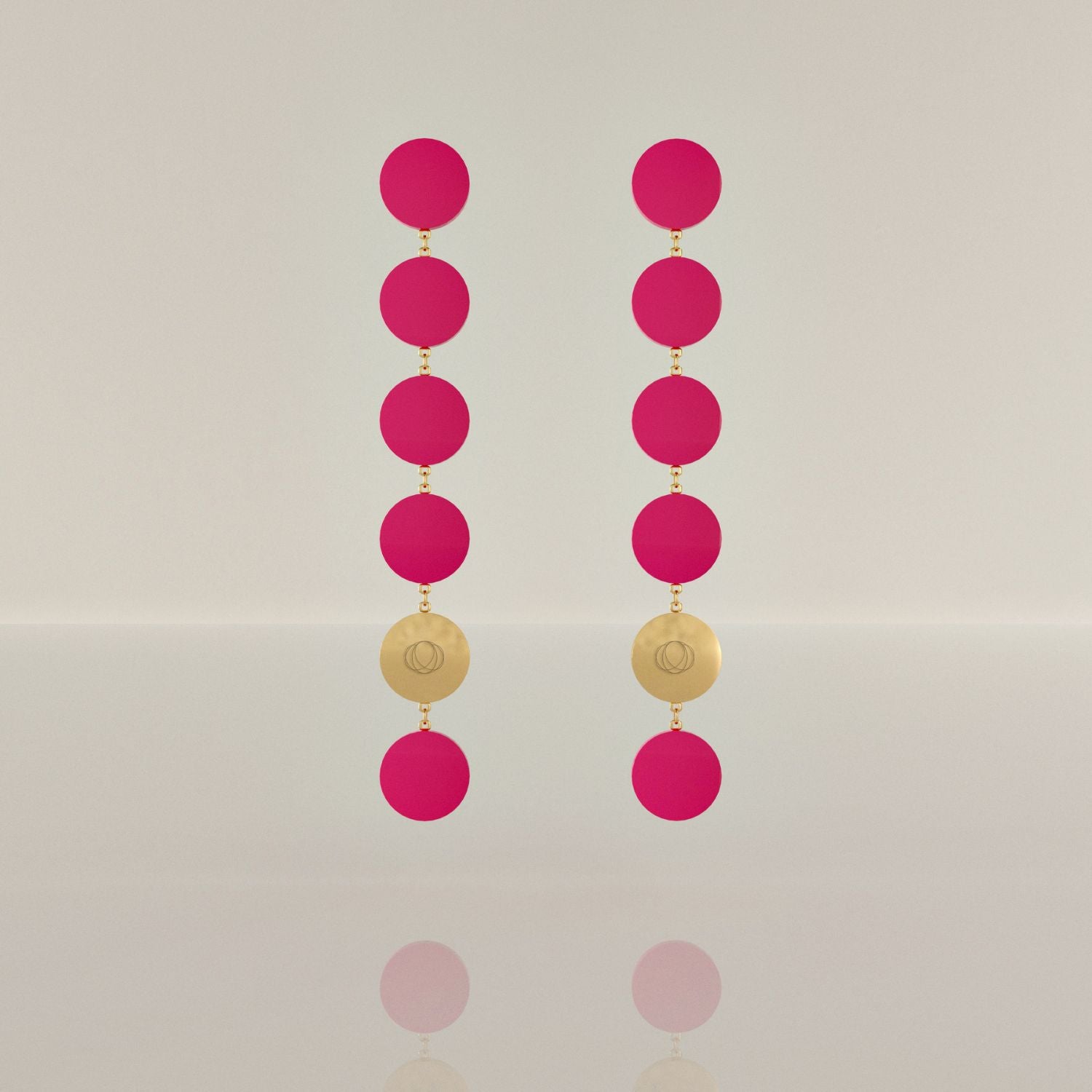 Neon Pink One Drops Pendant Earrings