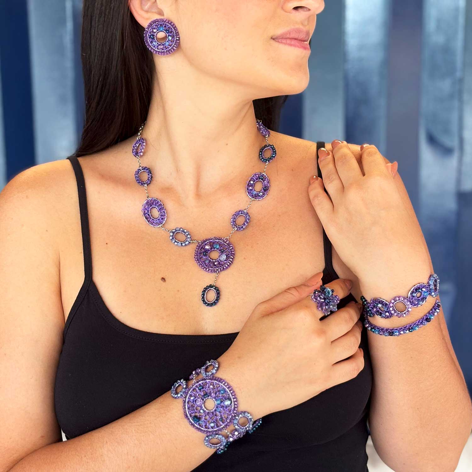 Neon Purple Mix Moira Maxi Handmade Bracelet