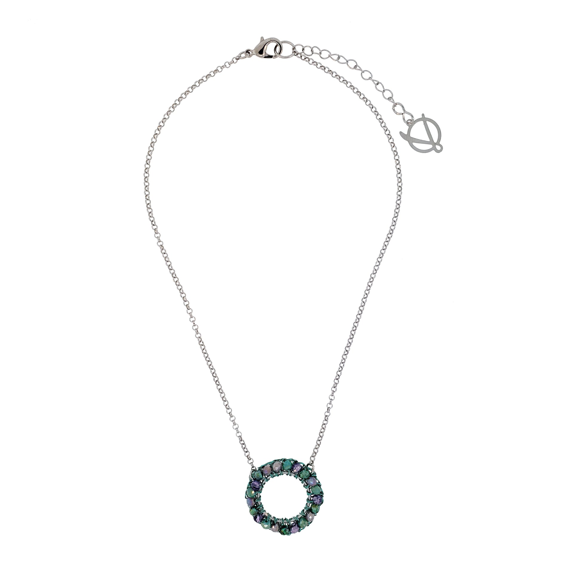Neon Turquoise Mix Ellie Handmade Crochet Necklace