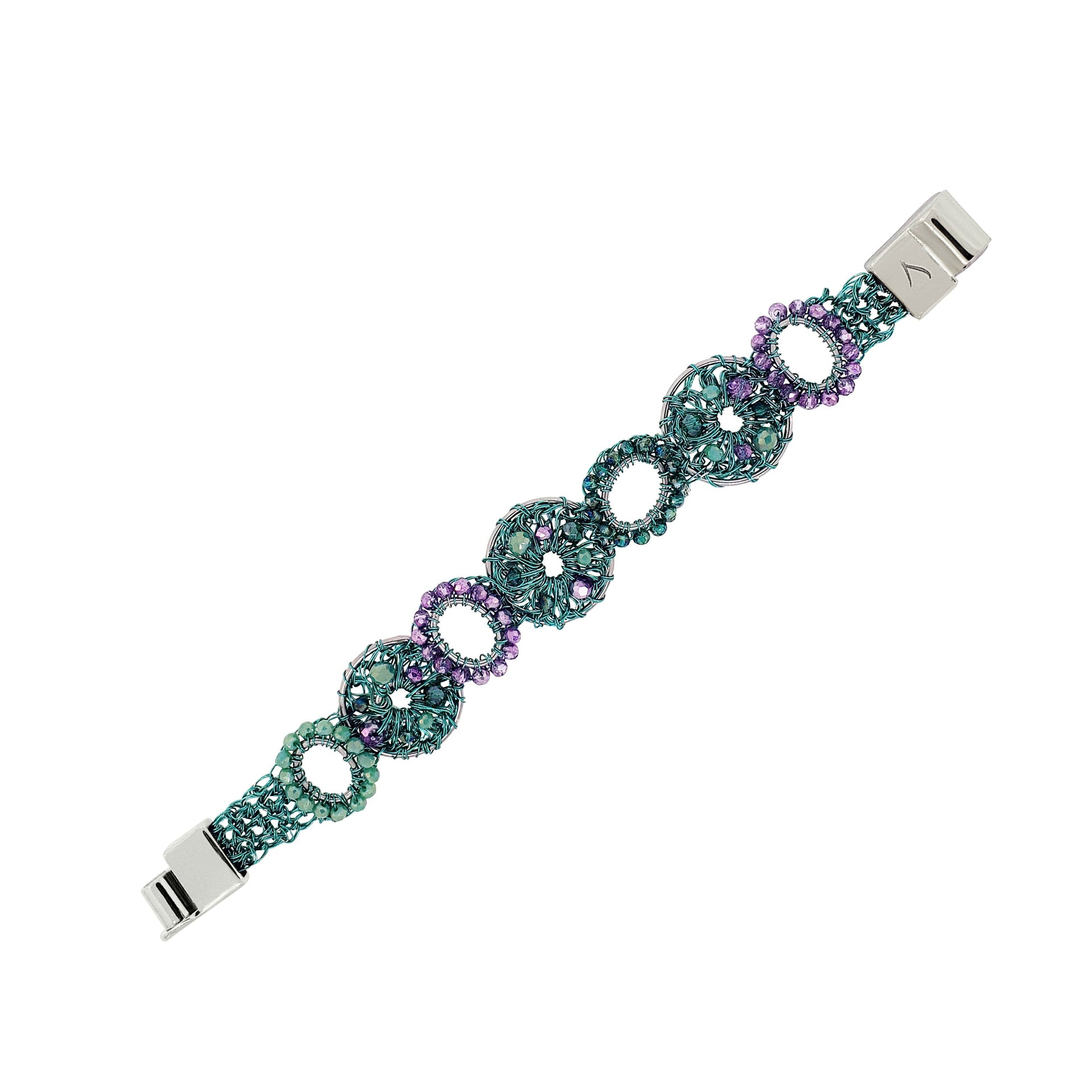 Neon Turquoise Mix Moira Handmade Bracelet