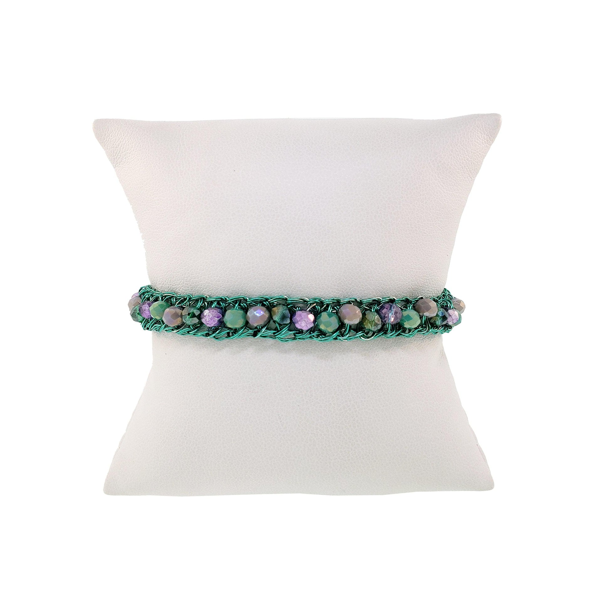 Neon Turquoise Mix Molly Handmade Crochet Bracelet