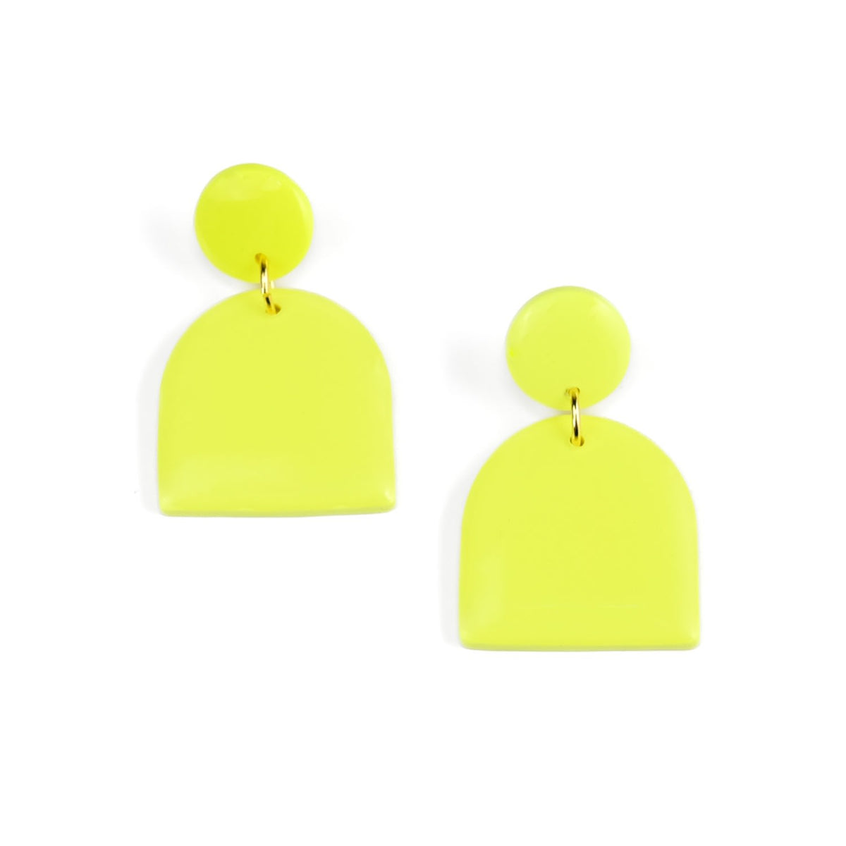Alexa Domes Dangly Earrings In Neon Yellow