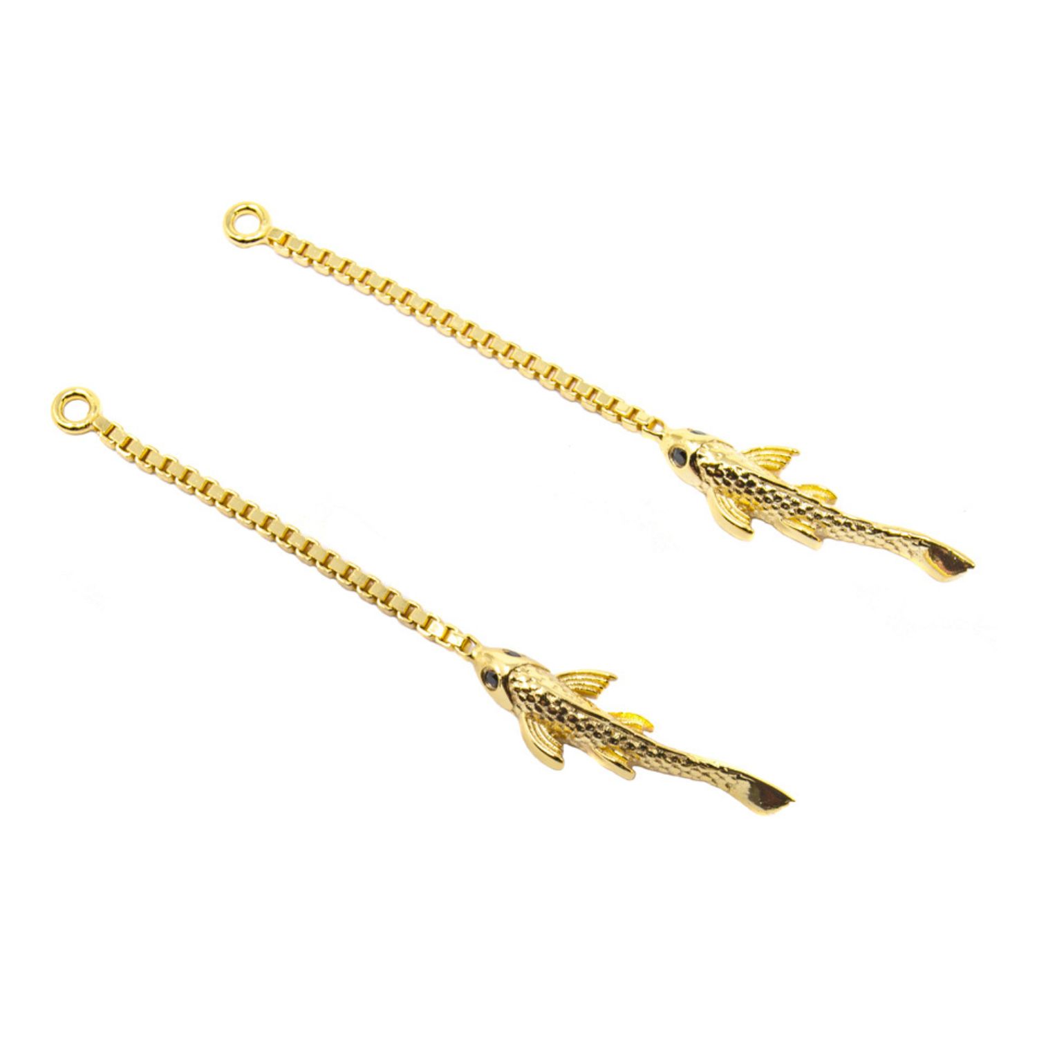 Neshama Fish Dangles- Gold
